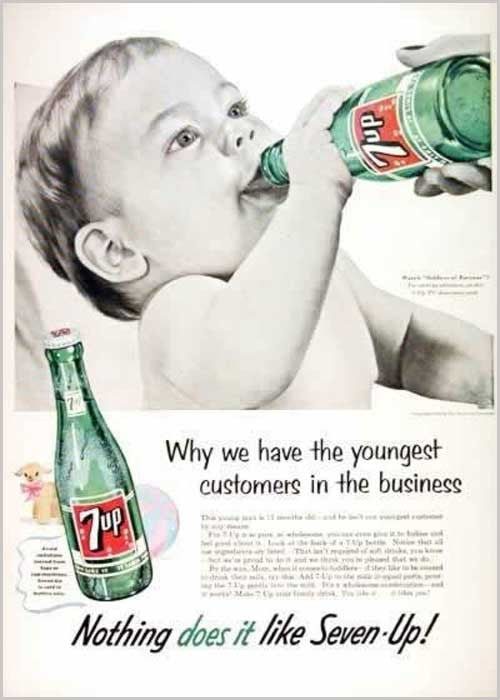 Vintage 7-Up advert used in a retro advertising roundup