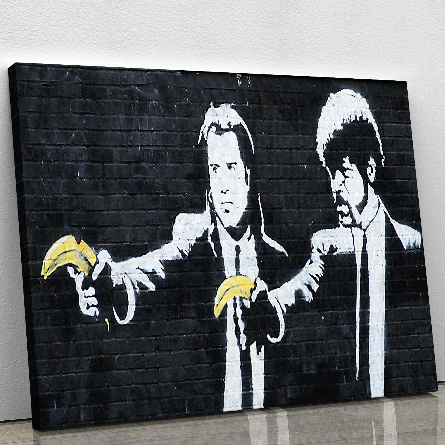Banksy Pulp Fiction Banana Guns canvas print or poster wall art