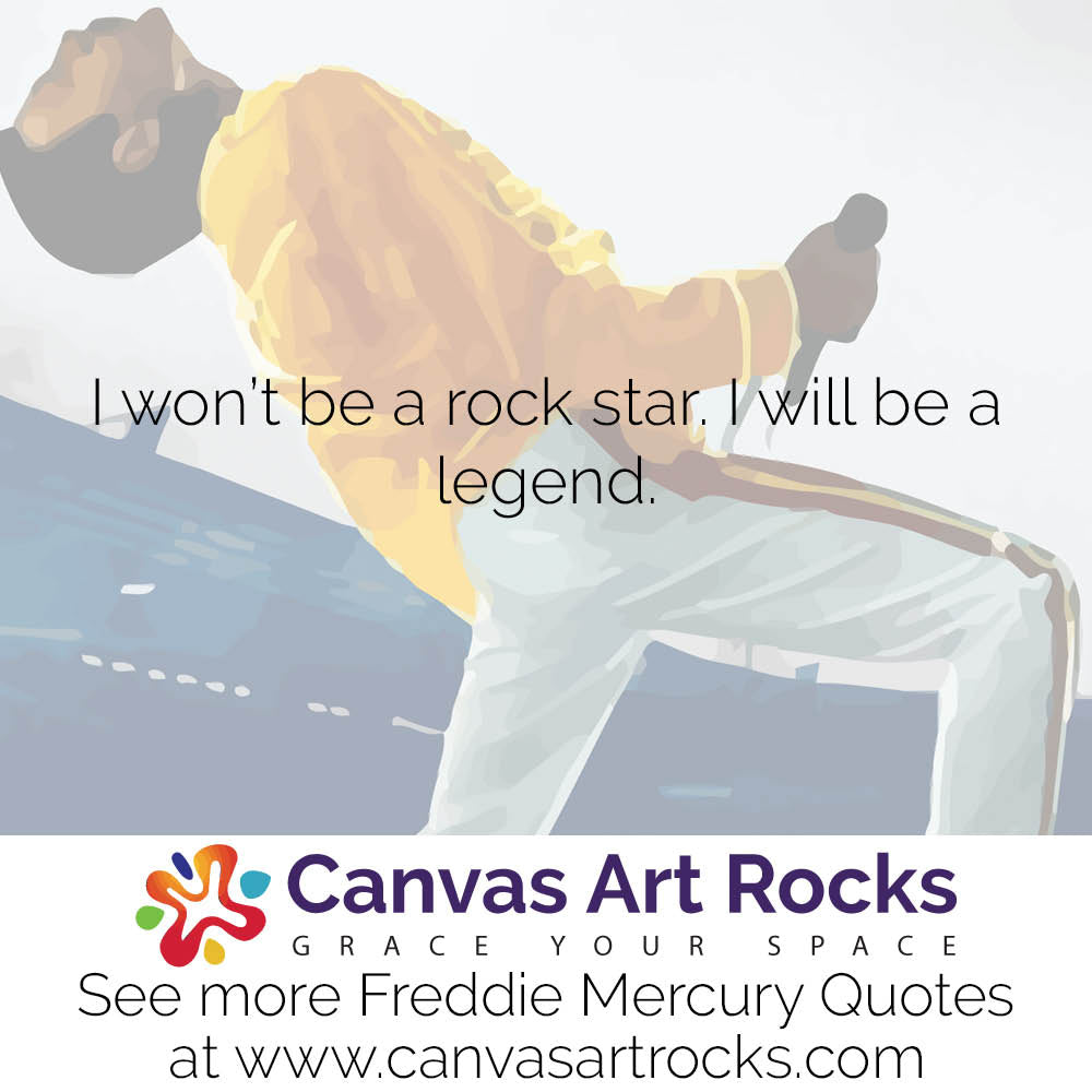 Freddie Mercury portrait quote artwork for Queen and music wall art inspiration