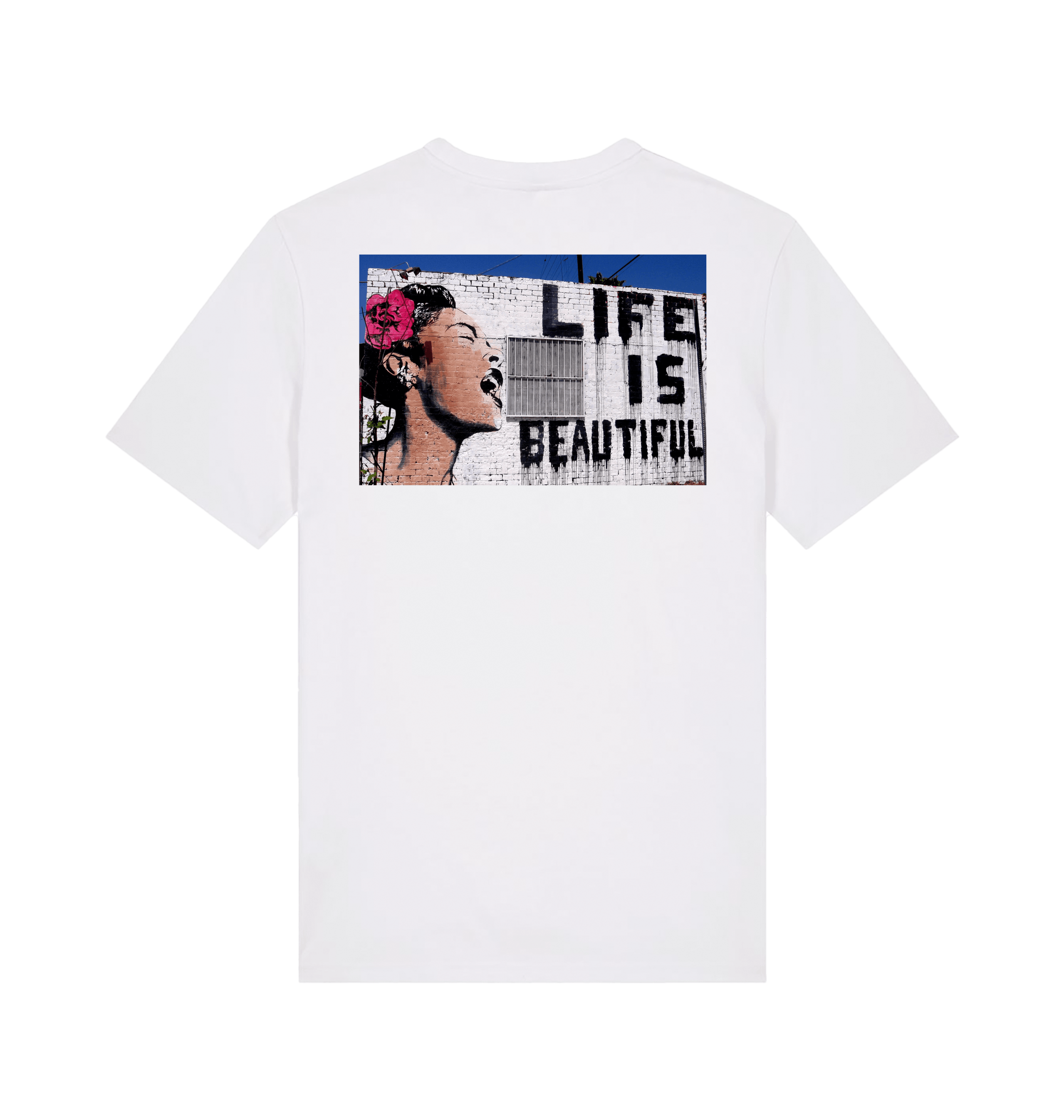 White Printed T-shirt Back