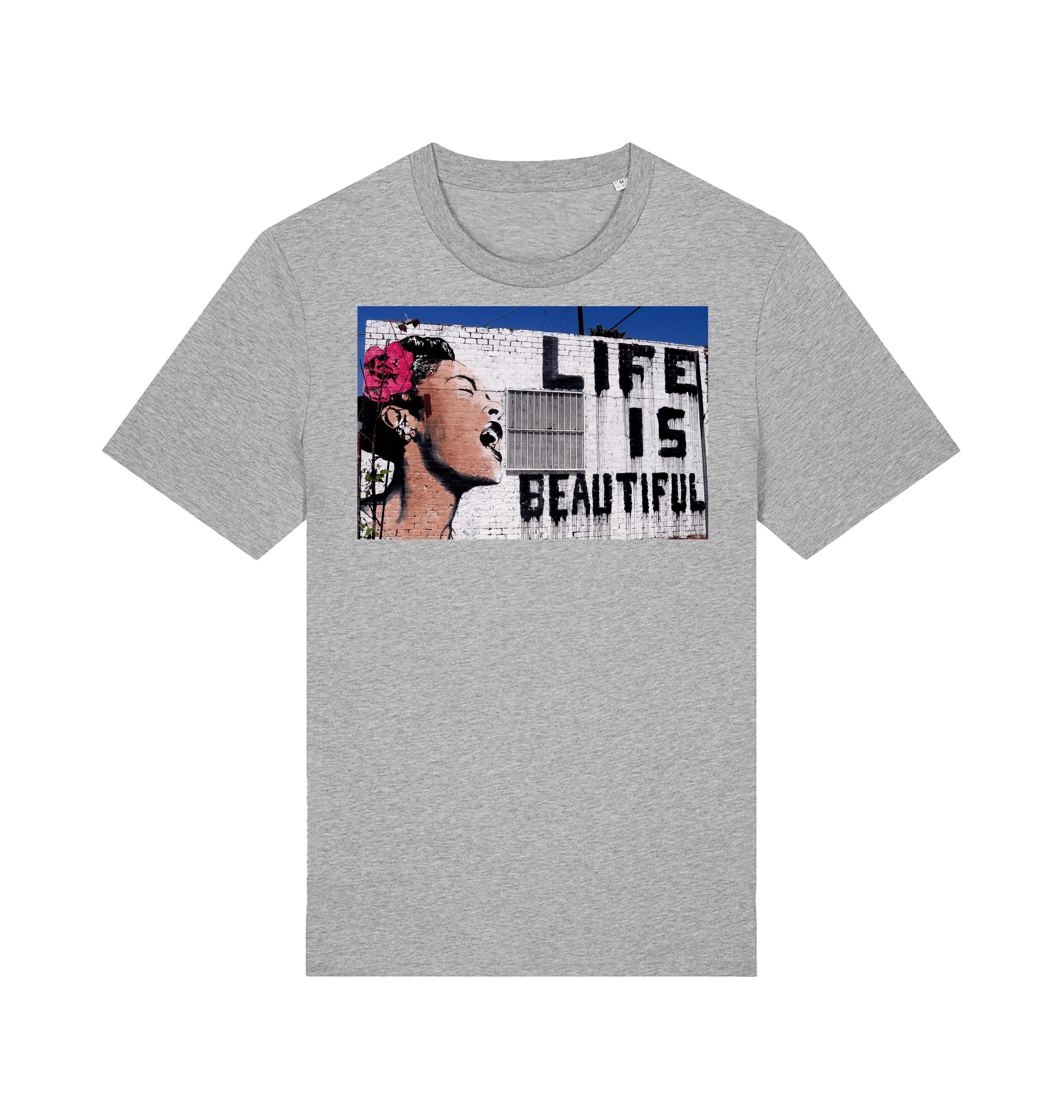 Heather Grey Printed T-shirt Front