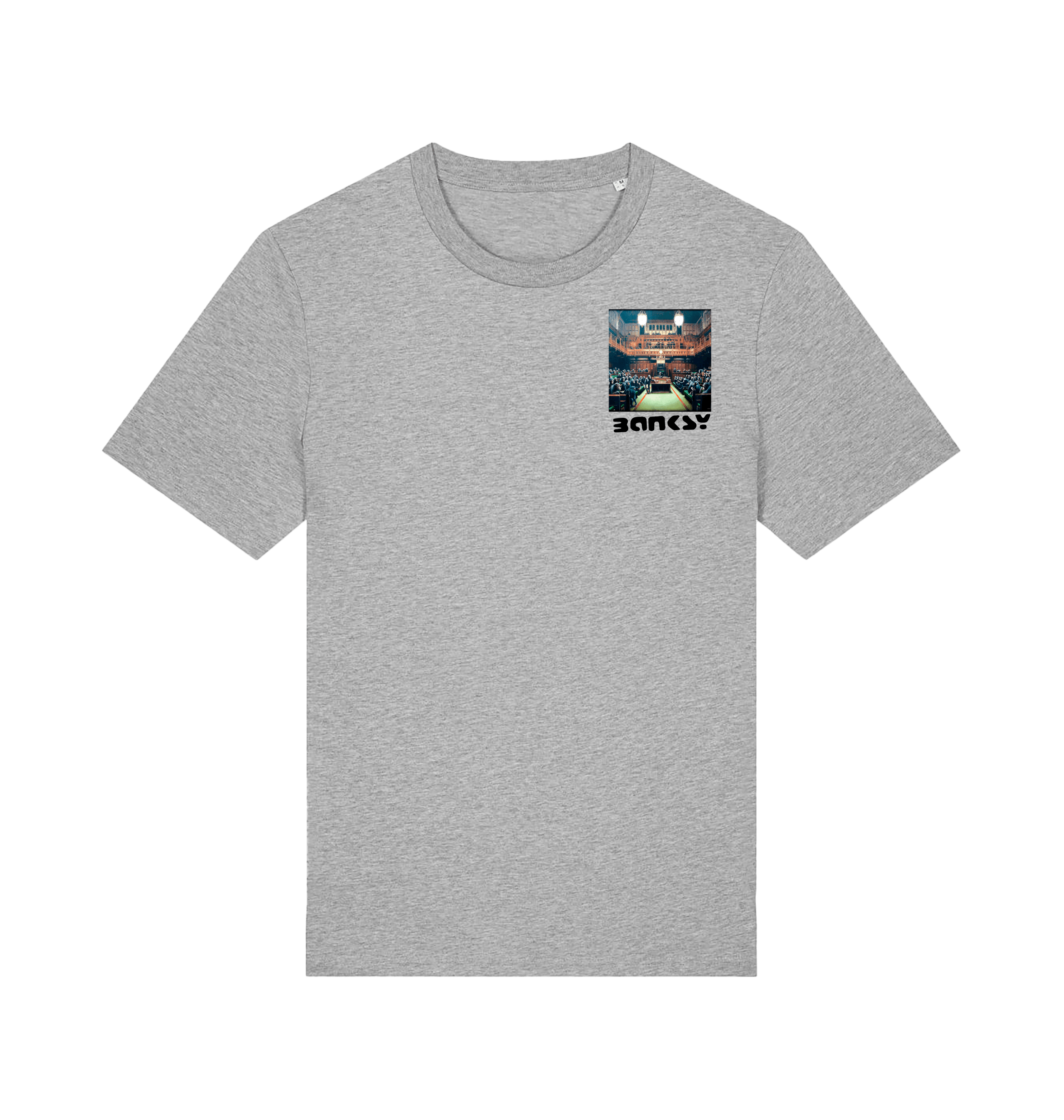 Heather Grey Printed T-shirt Front