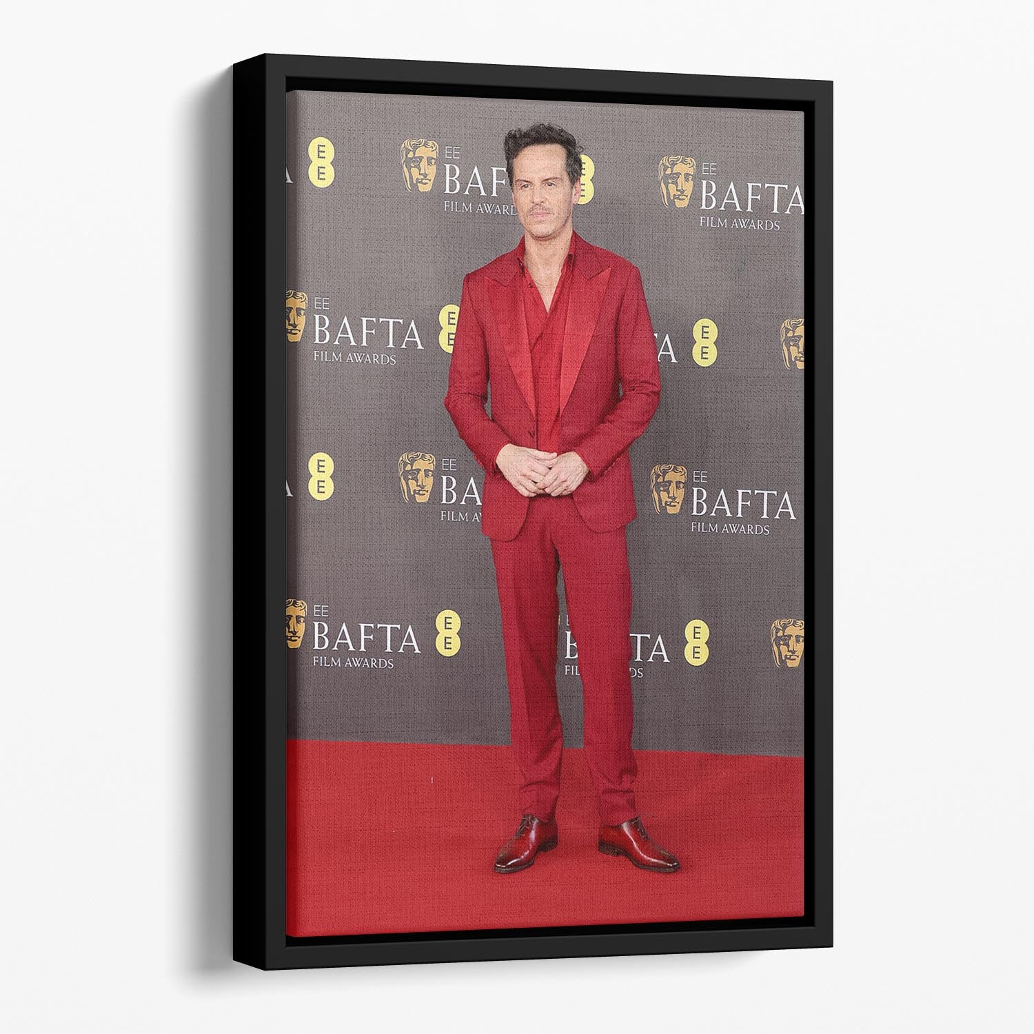 Andrew Scott at the Baftas Floating Framed Canvas - Canvas Art Rocks - 1