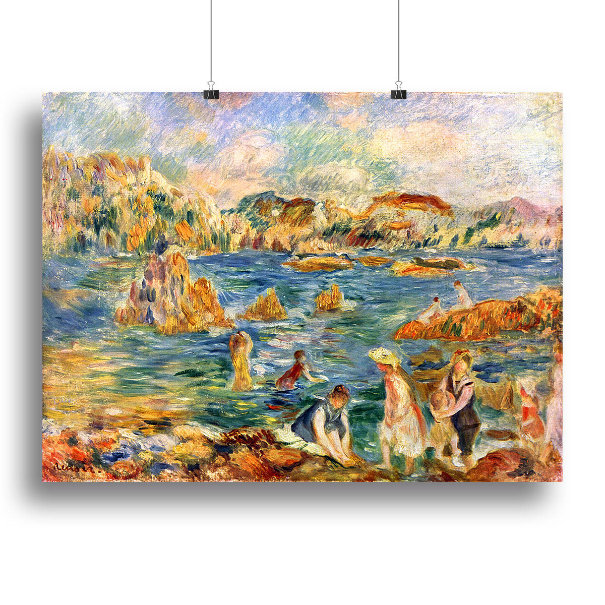 At the beach of Guernesey by Renoir Poster - Unframed