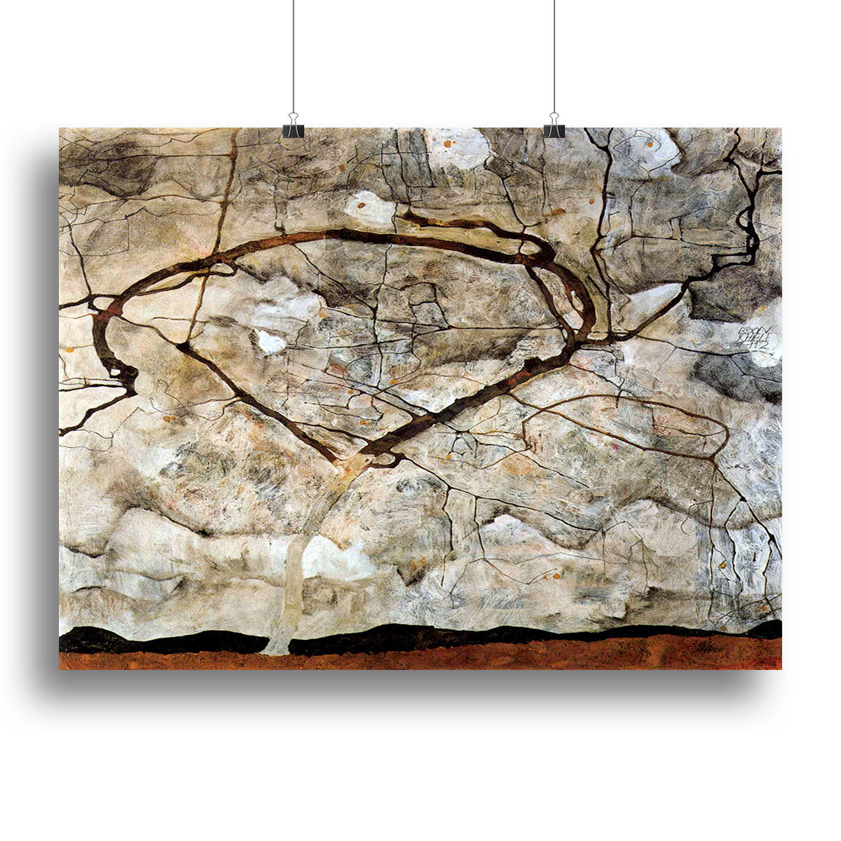Autumn tree in the wind Egon Schiele Poster - Unframed