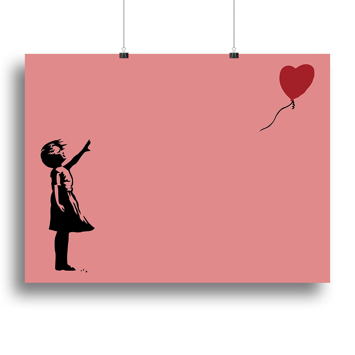 Banksy Balloon Heart Girl Red Poster - Unframed