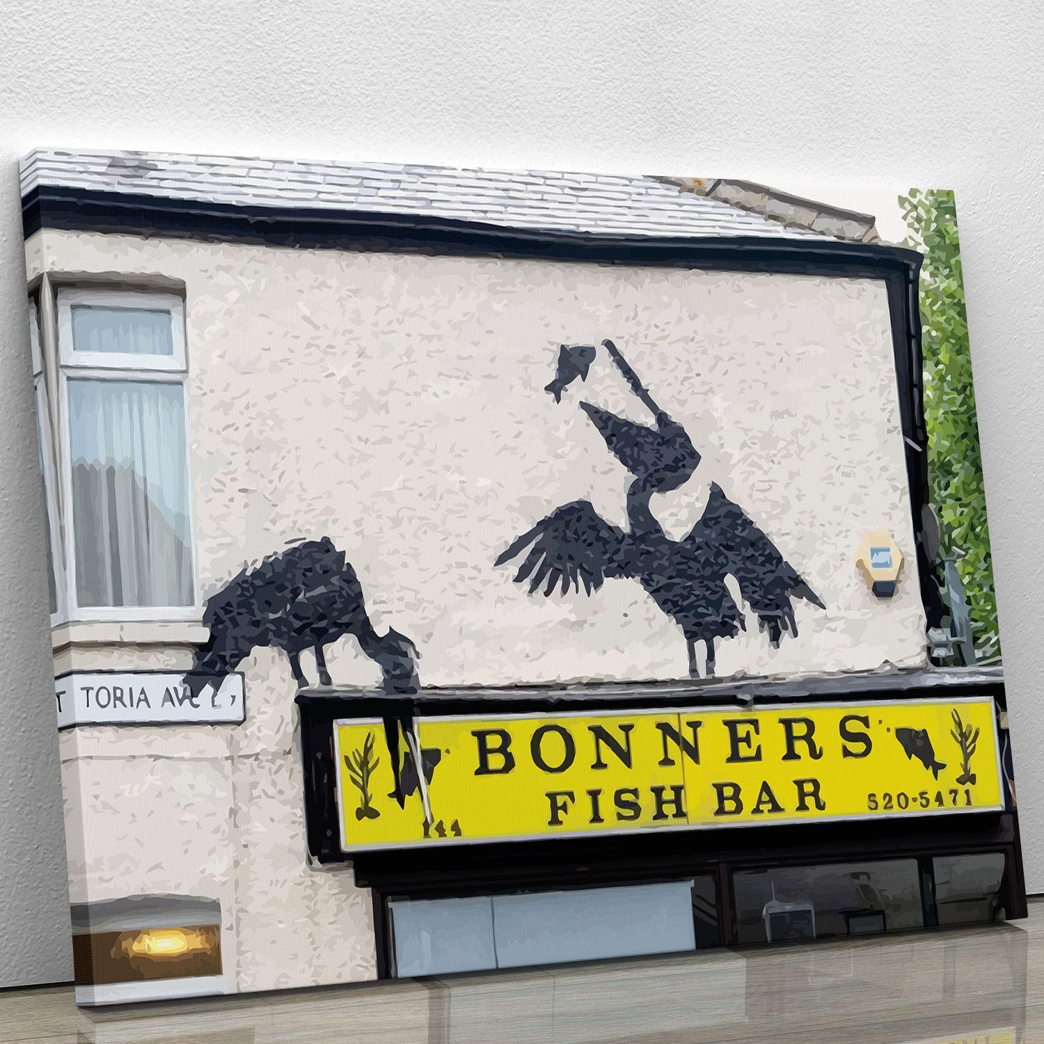 Banksy Bonners Fish Bar Canvas Print or Poster - Canvas Art Rocks - 1