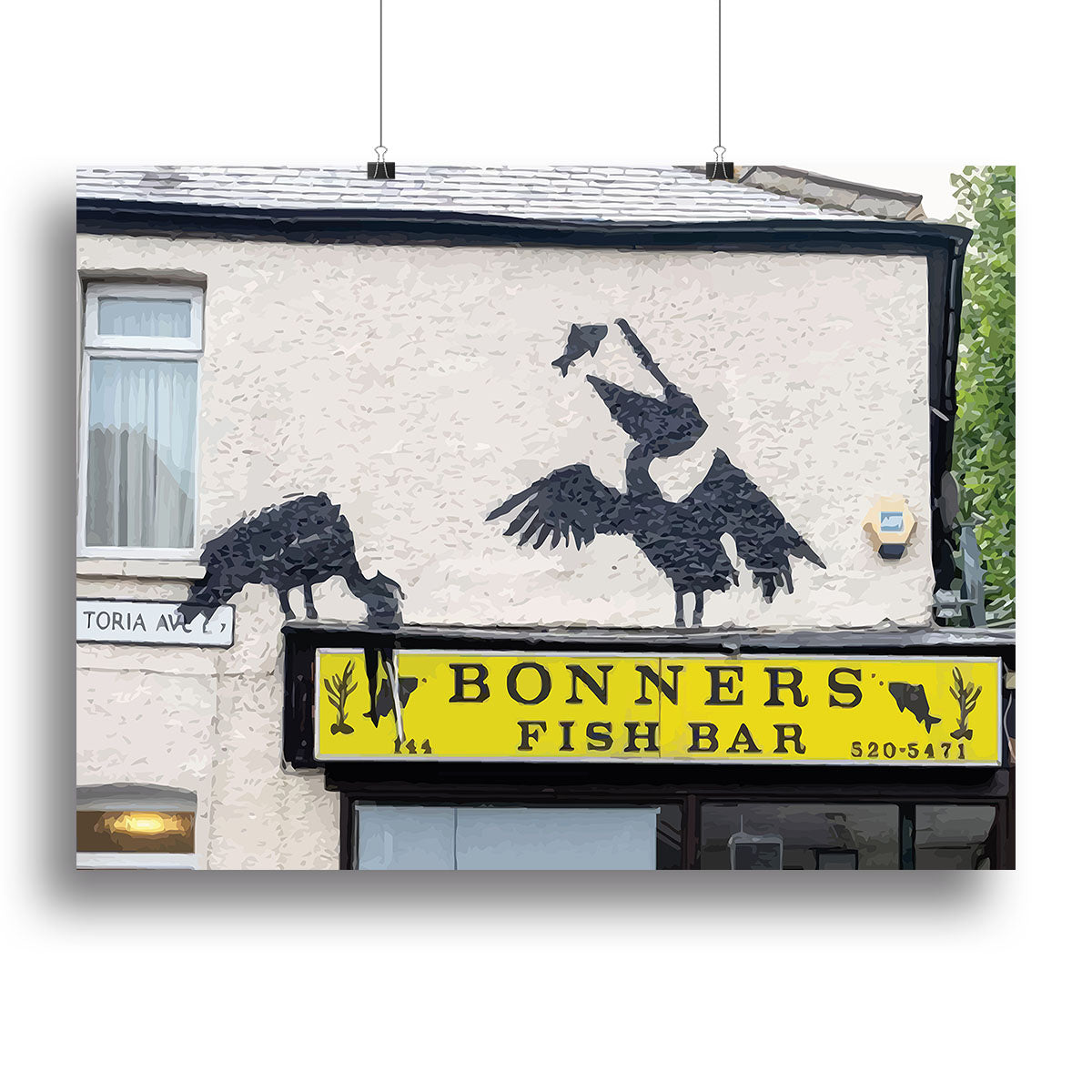 Banksy Bonners Fish Bar Canvas Print or Poster - Canvas Art Rocks - 2