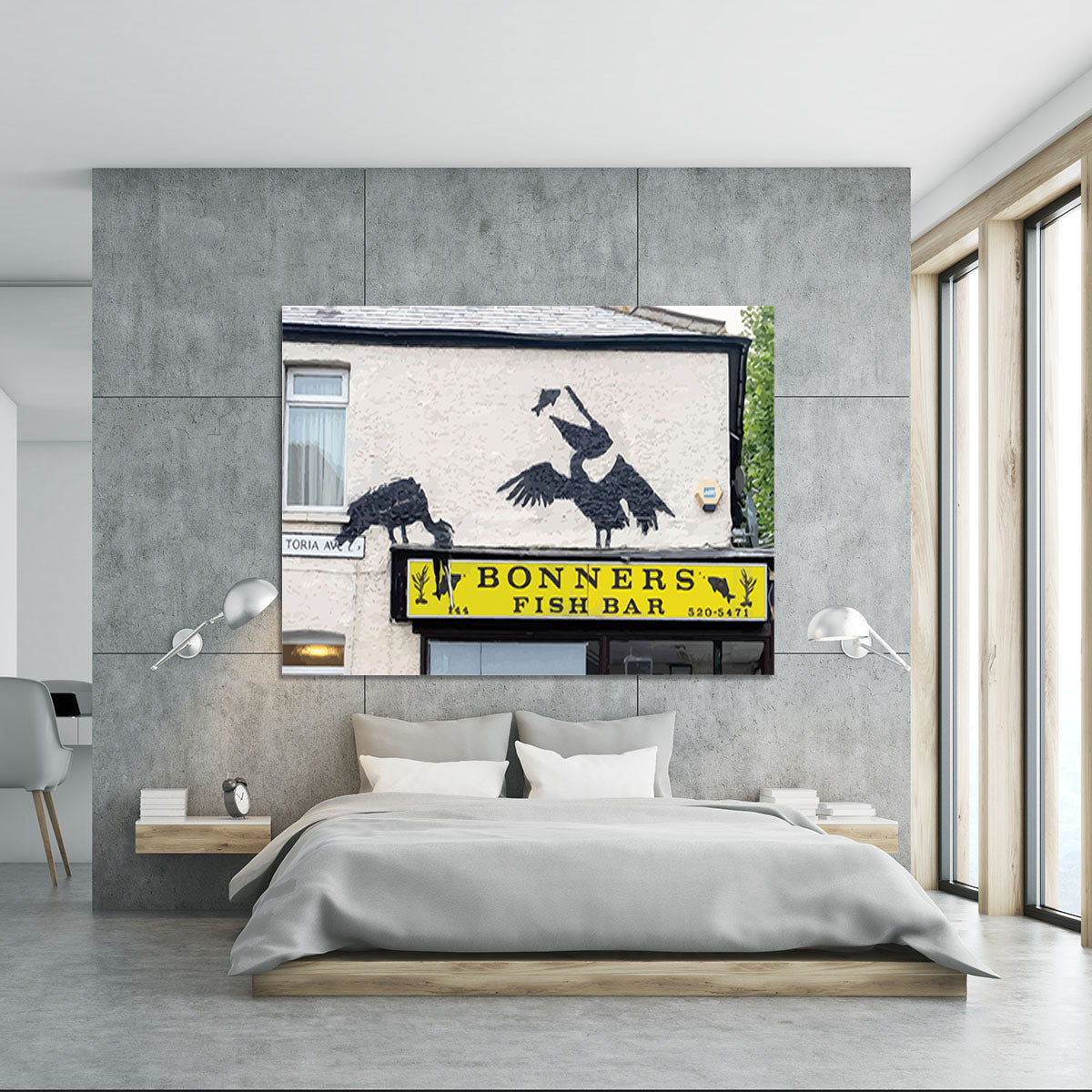 Banksy Bonners Fish Bar Canvas Print or Poster - Canvas Art Rocks - 5