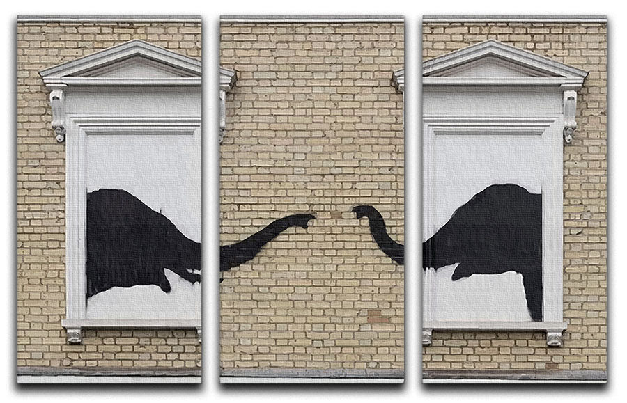 Banksy Elephant In The Room 3 Split Panel Canvas Print - Canvas Art Rocks - 1
