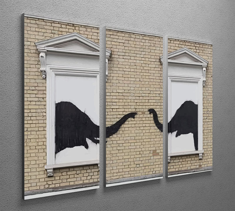 Banksy Elephant In The Room 3 Split Panel Canvas Print - Canvas Art Rocks - 2