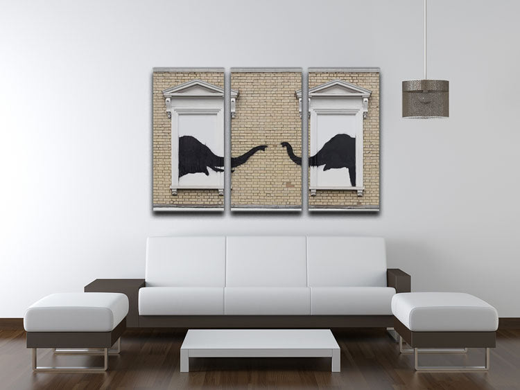 Banksy Elephant In The Room 3 Split Panel Canvas Print - Canvas Art Rocks - 3
