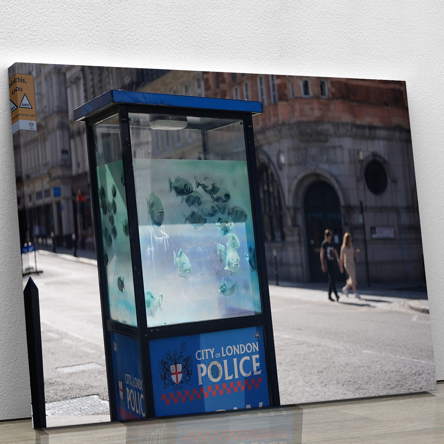 Banksy Fish Police Box Canvas Print or Poster - Canvas Art Rocks - 1