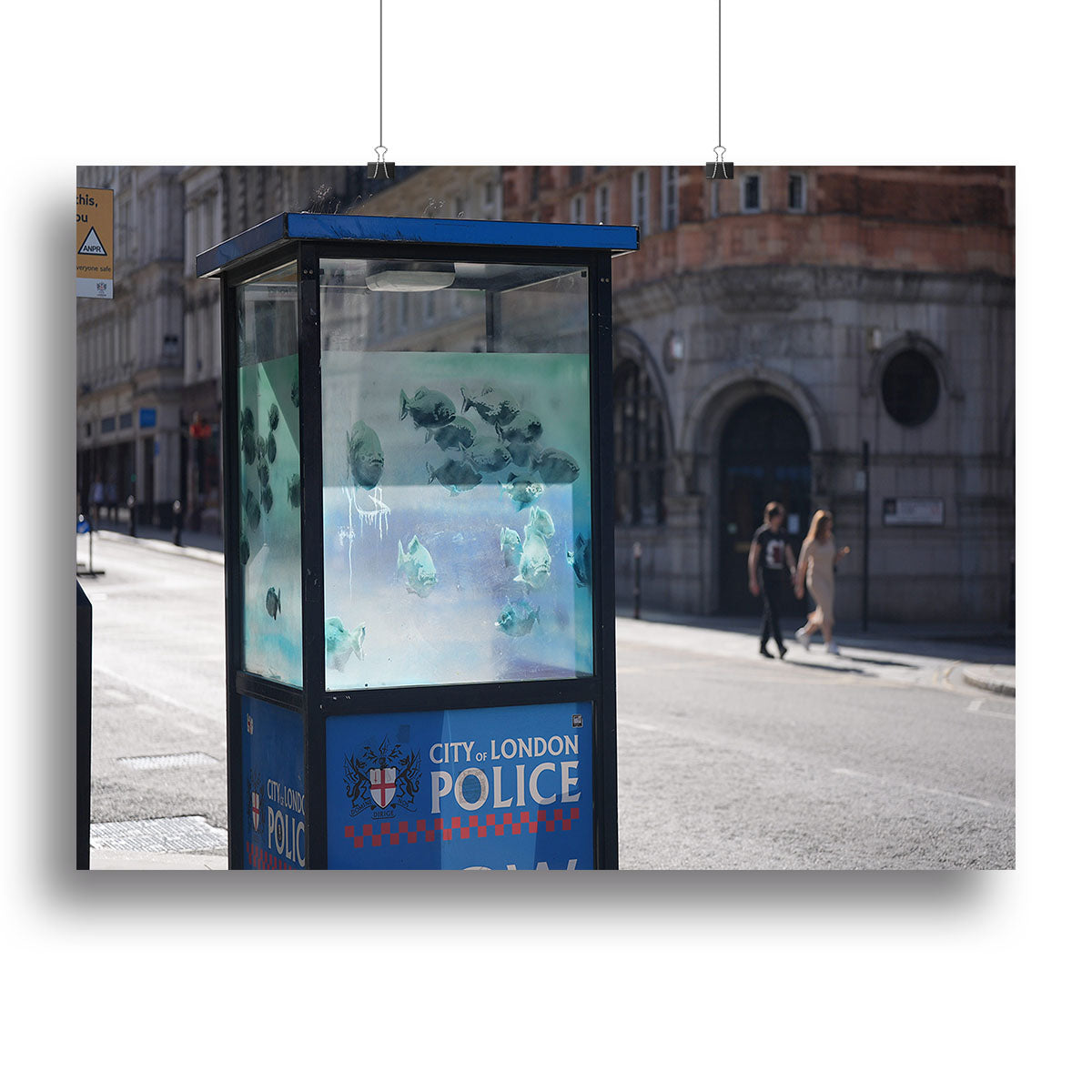 Banksy Fish Police Box Canvas Print or Poster - Canvas Art Rocks - 2