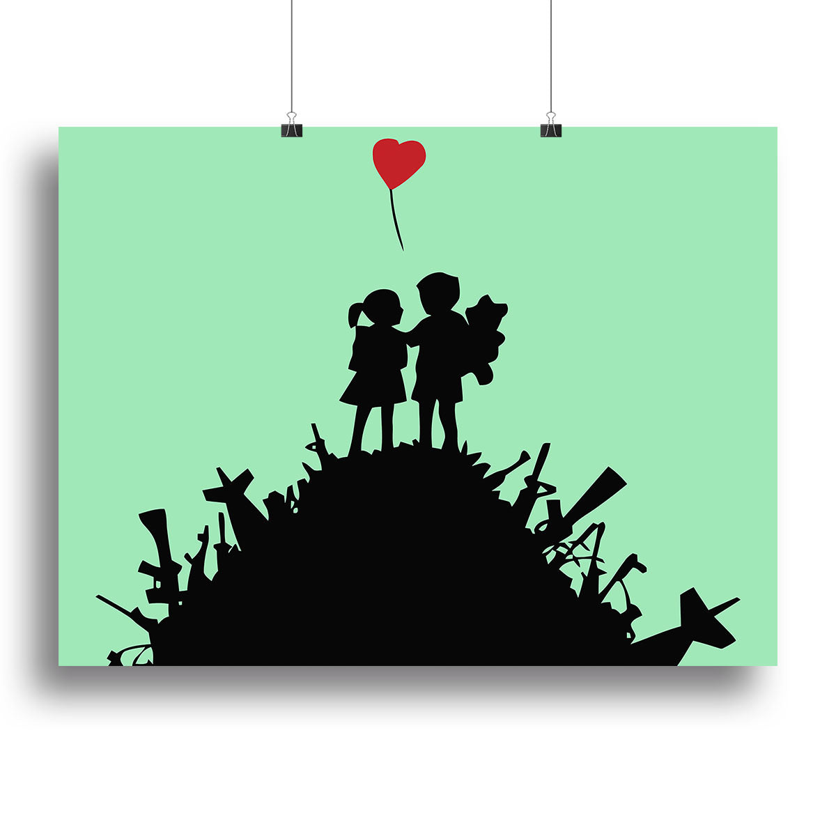 Banksy Kids On Gun Hill Green Poster - Unframed