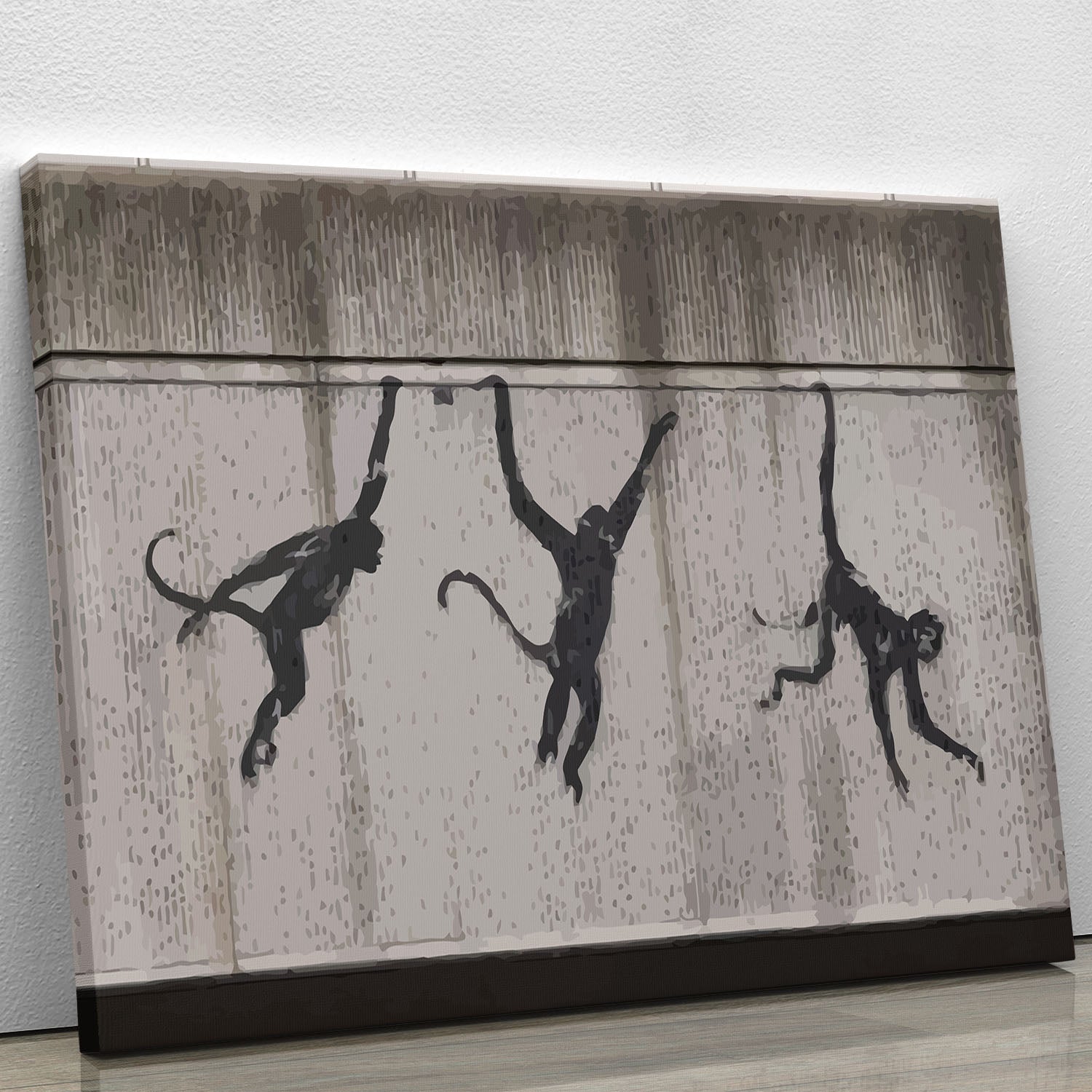 Banksy Monkeys Accross Tube Canvas Print or Poster - Canvas Art Rocks - 1