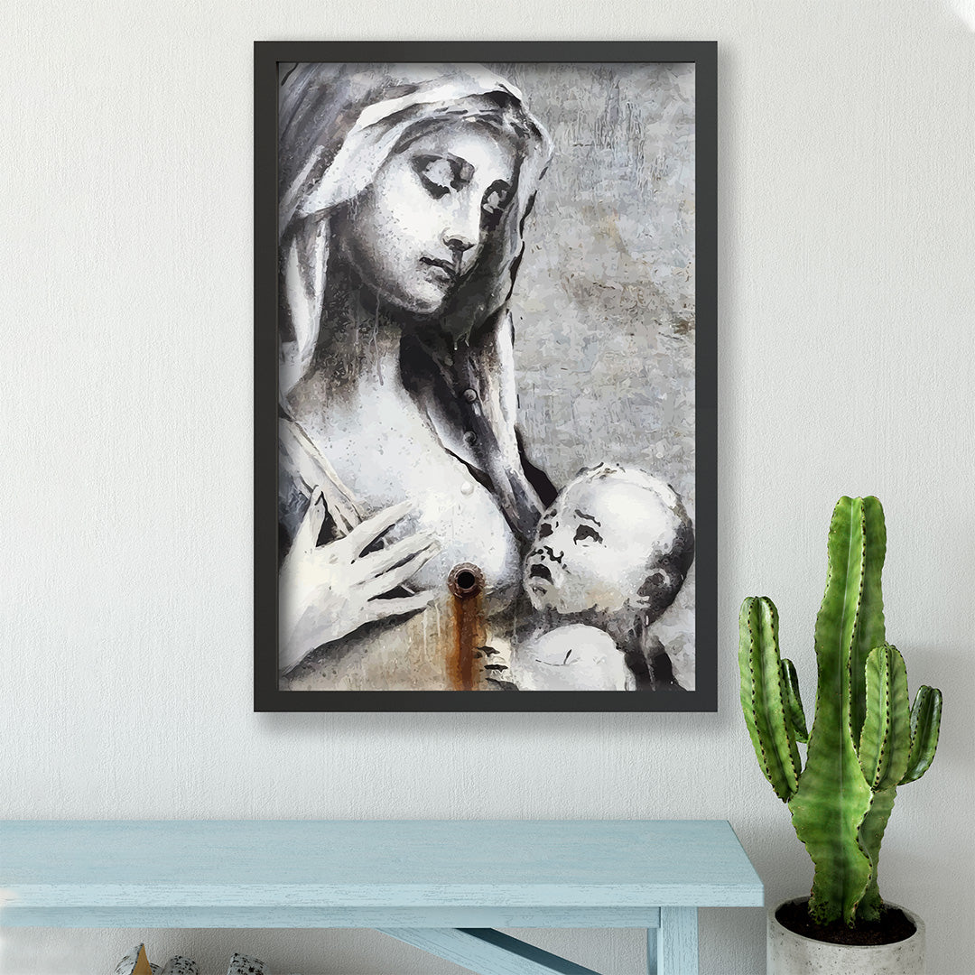 Banksy Mother and Child Framed Print