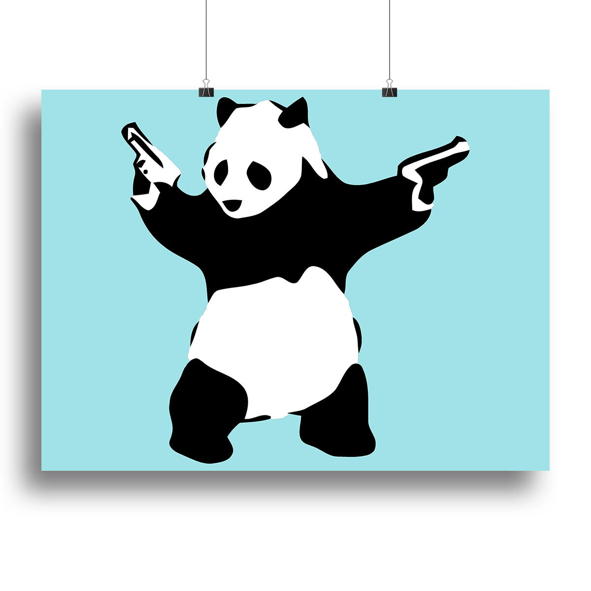 Banksy Panda Light Blue Poster - Unframed