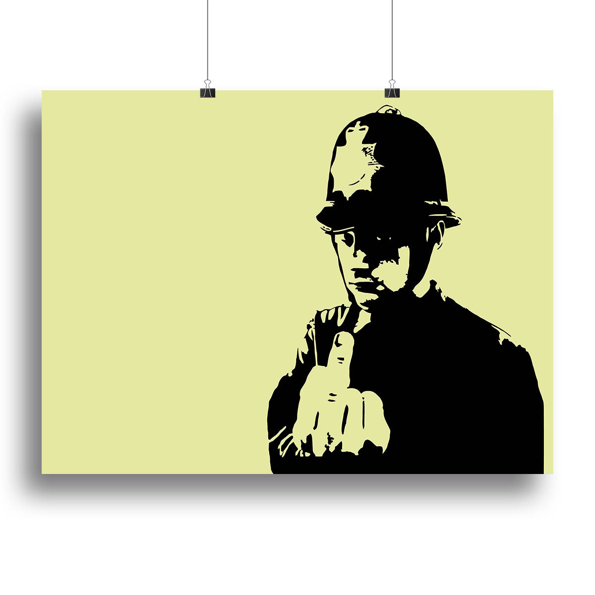 Banksy Rude Policeman Yellow Poster - Unframed