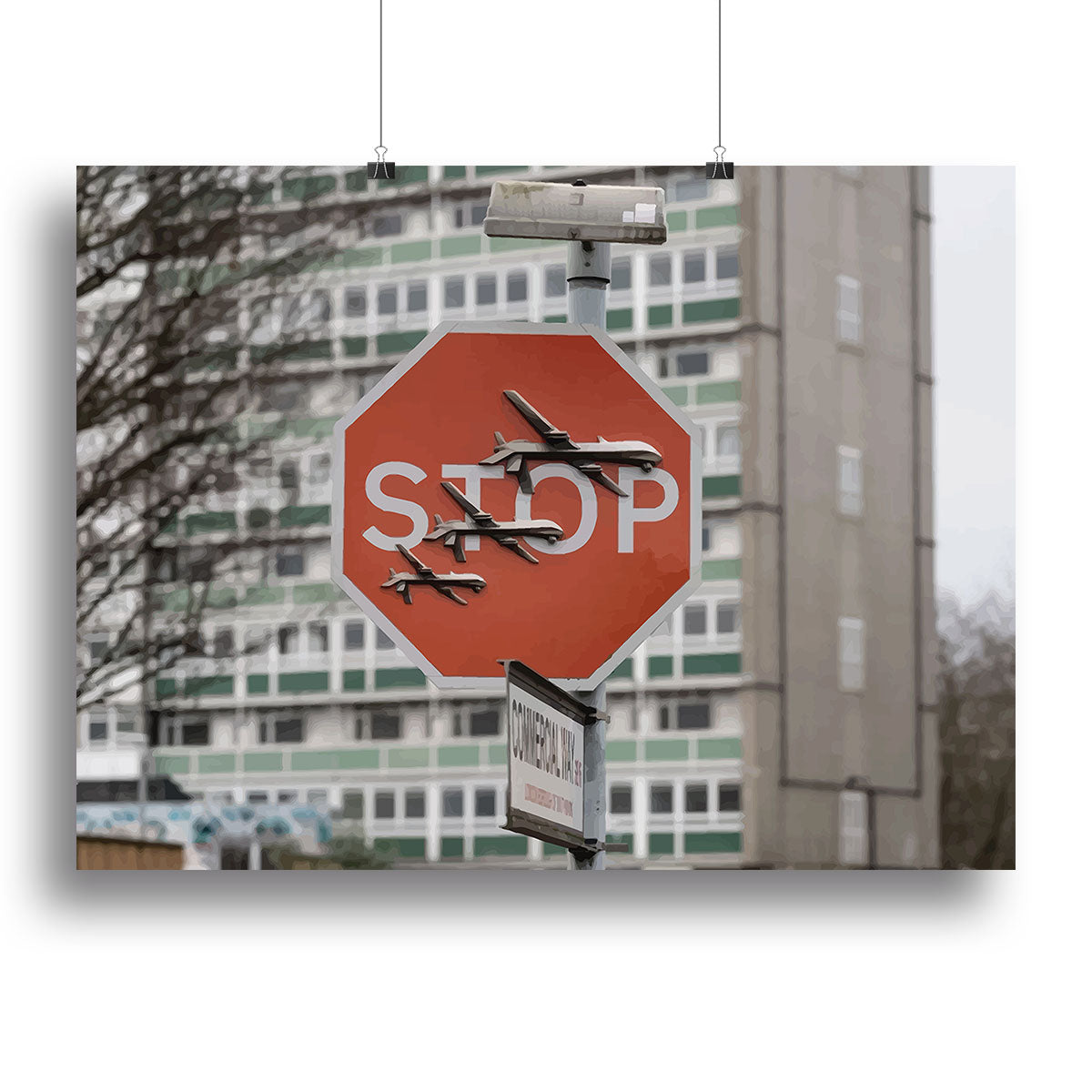Banksy Stop Sign End War Canvas Print or Poster