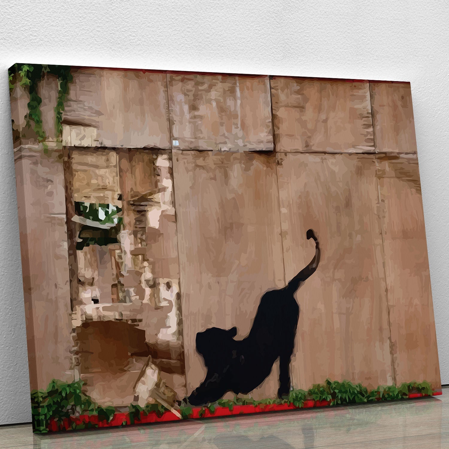 Banksy Stretching Cat Canvas Print or Poster - Canvas Art Rocks - 1