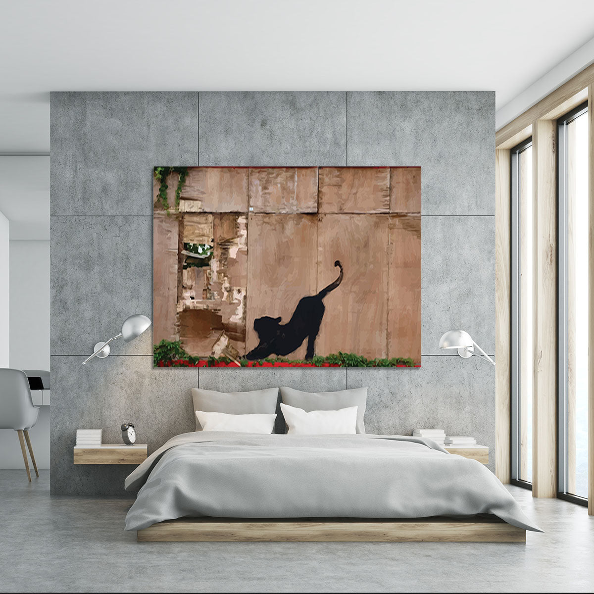 Banksy Stretching Cat Canvas Print or Poster - Canvas Art Rocks - 5