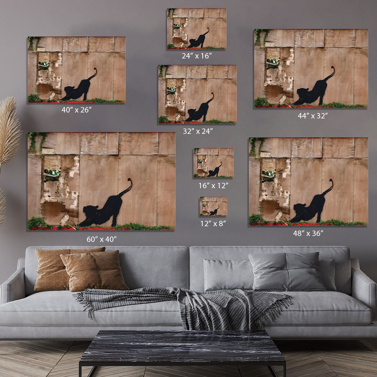 Banksy Stretching Cat Canvas Print or Poster - Canvas Art Rocks - 7