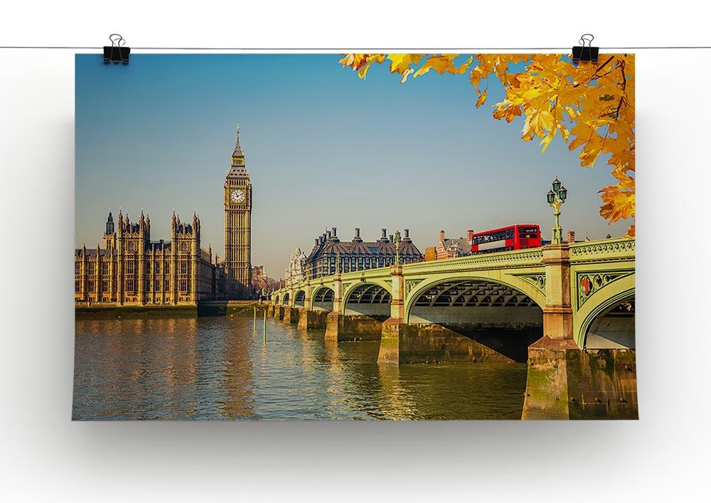 Big Ben and westminster bridge in London Poster - Unframed