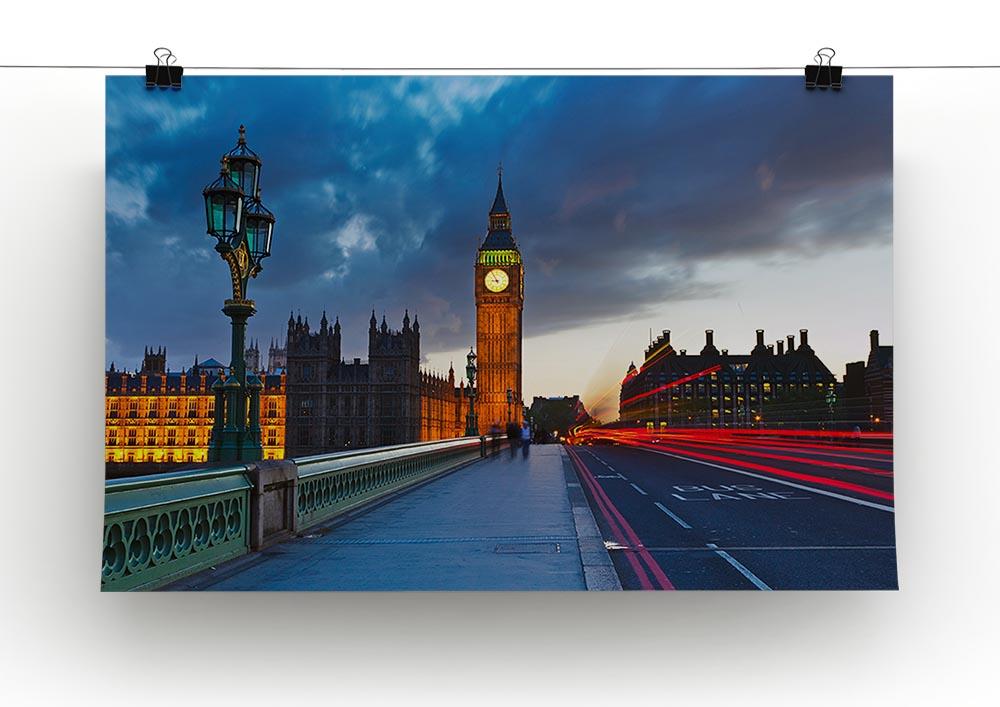 Big Ben at night London Poster - Unframed