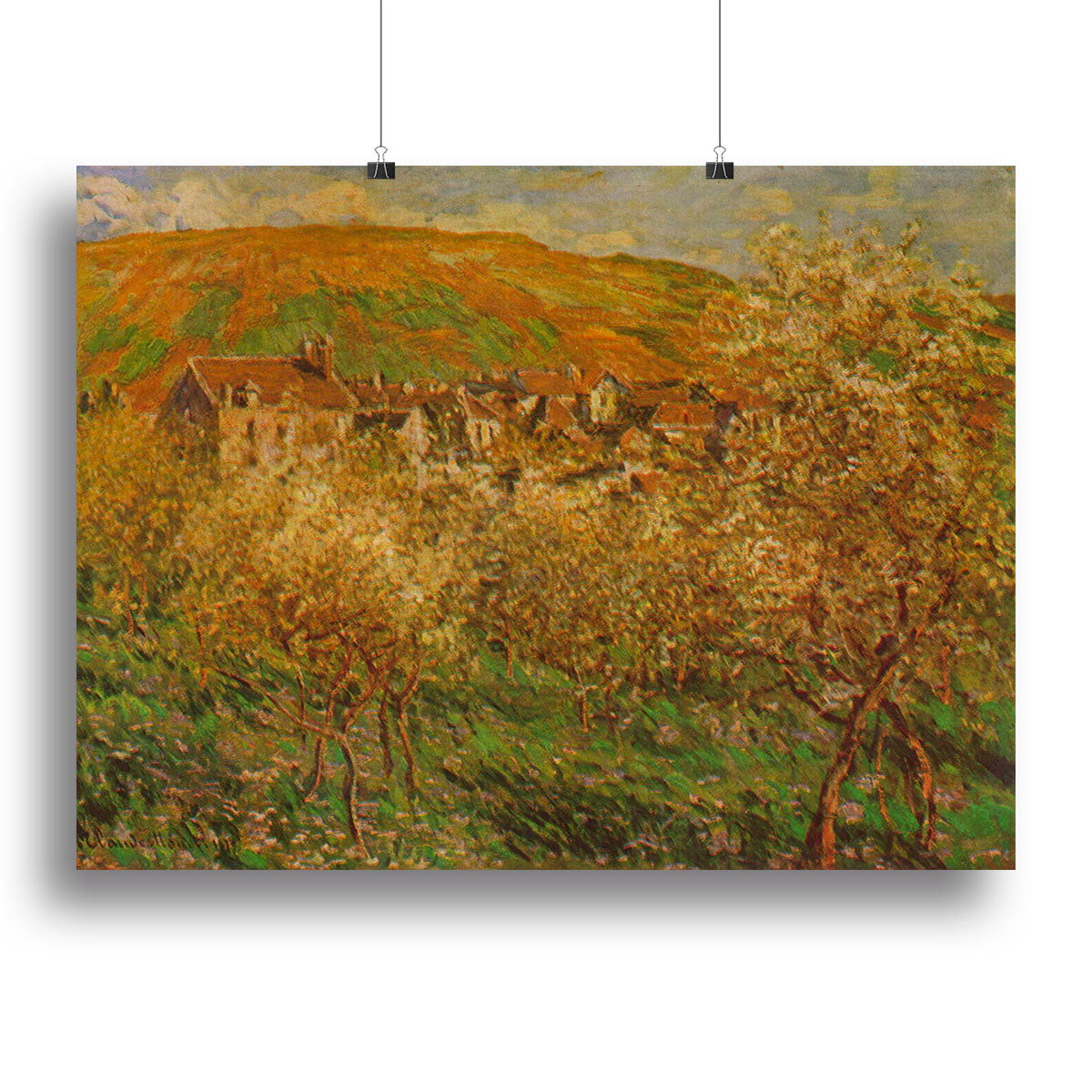 Blooming apple trees by Monet Poster - Unframed