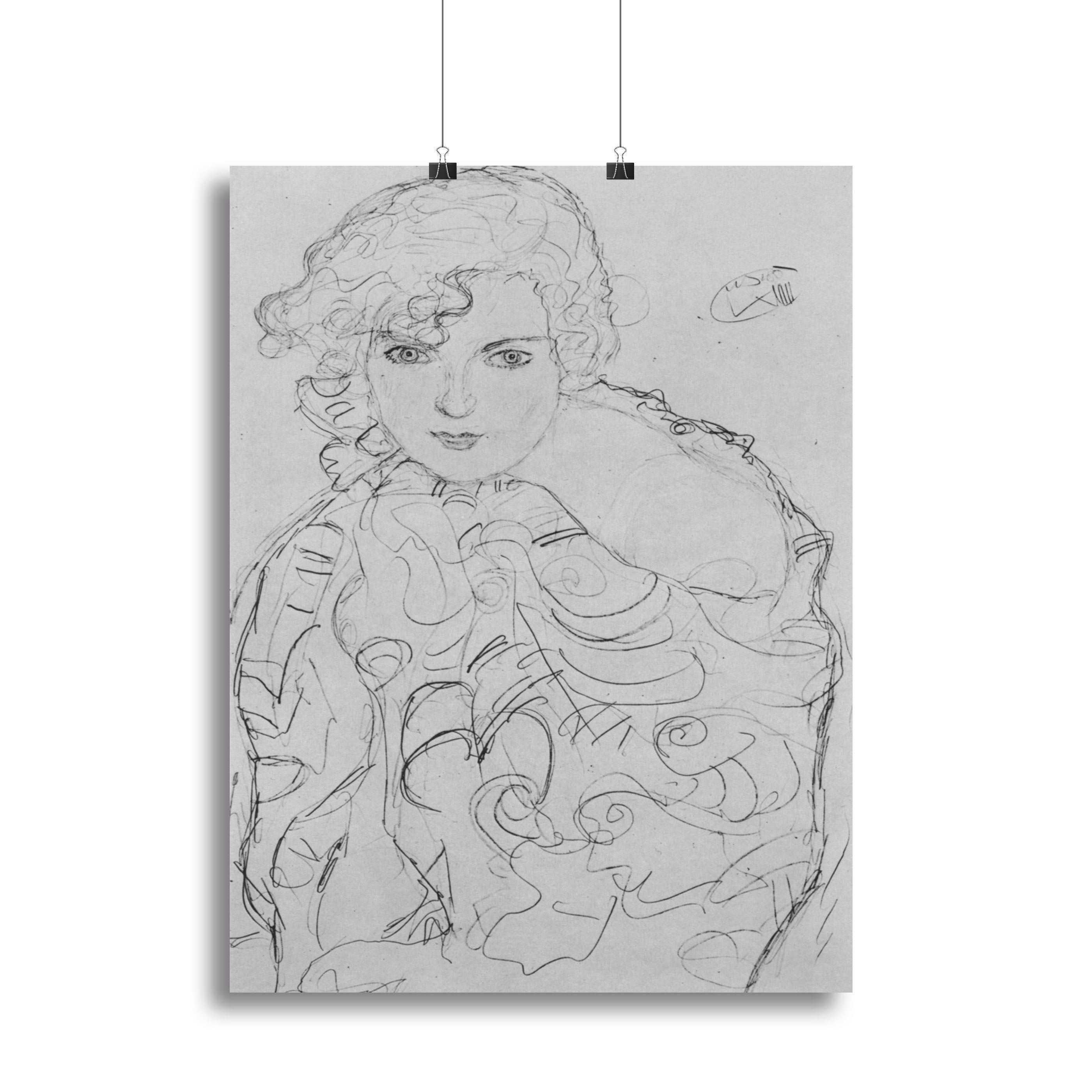 Bust of a woman by Klimt Poster - Unframed