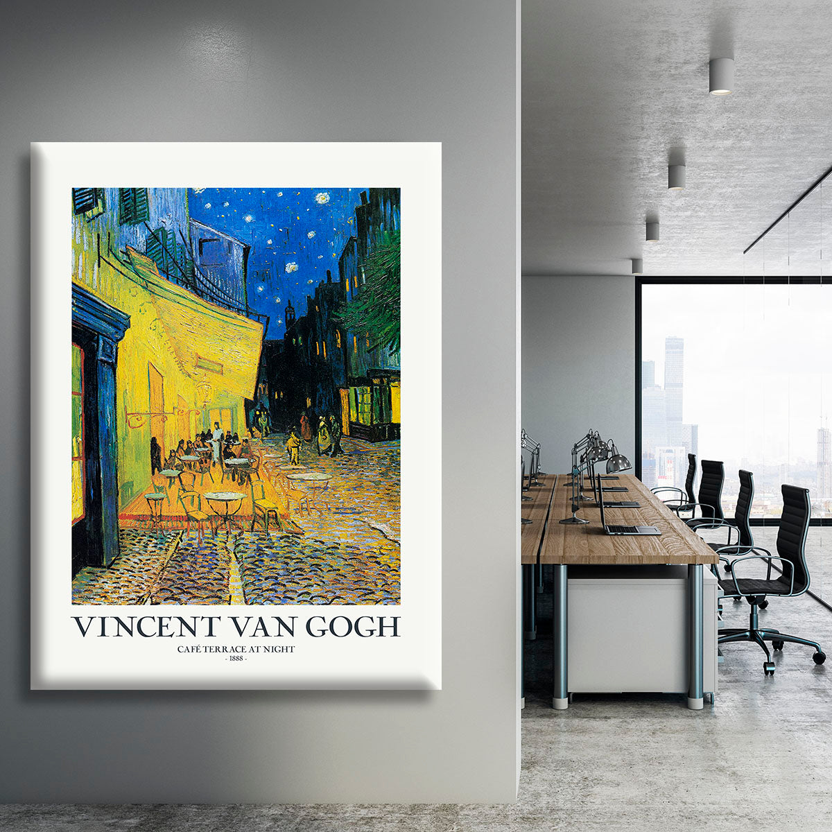 Cafe Terrace At Night Titled Canvas Print or Poster - Canvas Art Rocks - 3