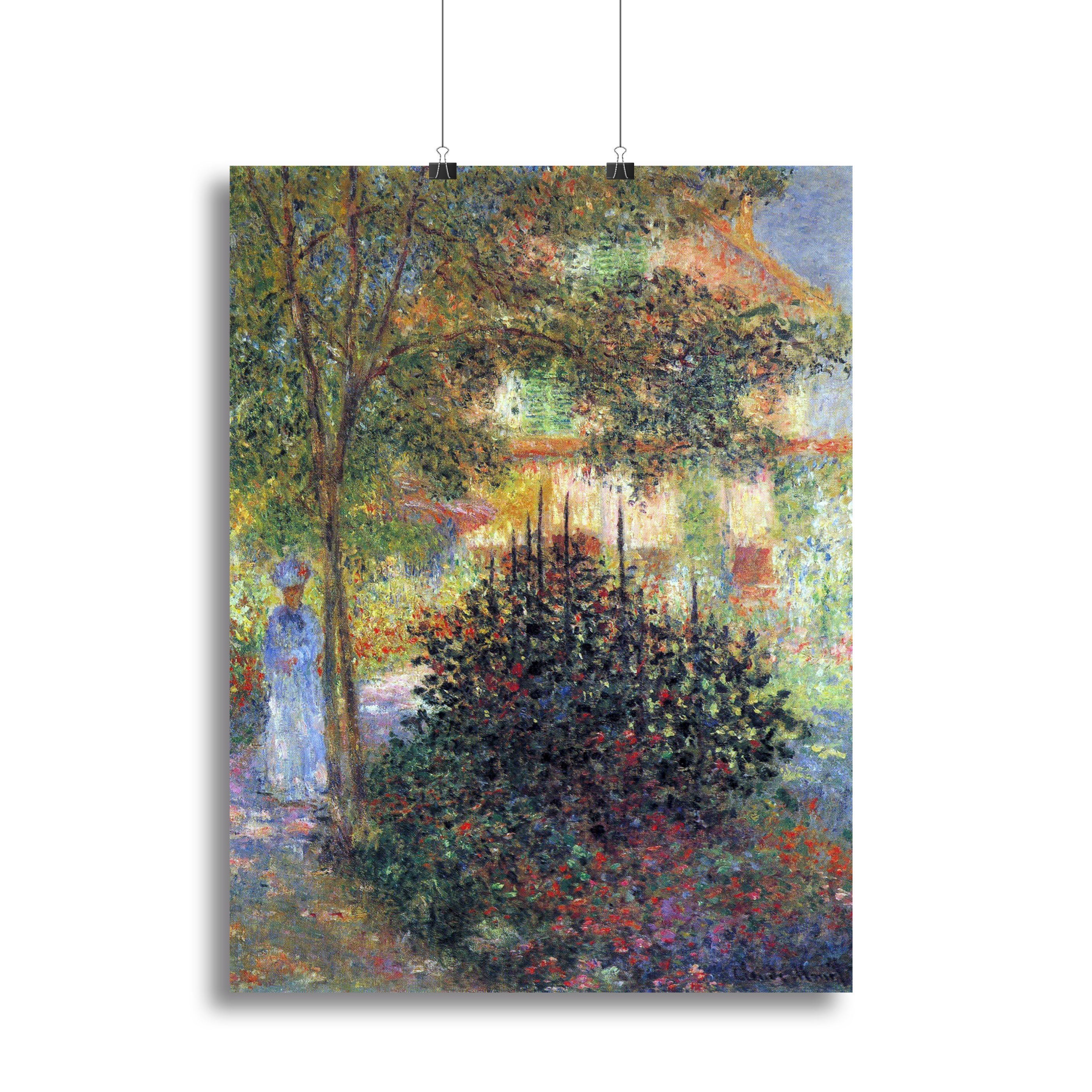 Camille in the garden of the house in Argenteuil by Monet Poster - Unframed