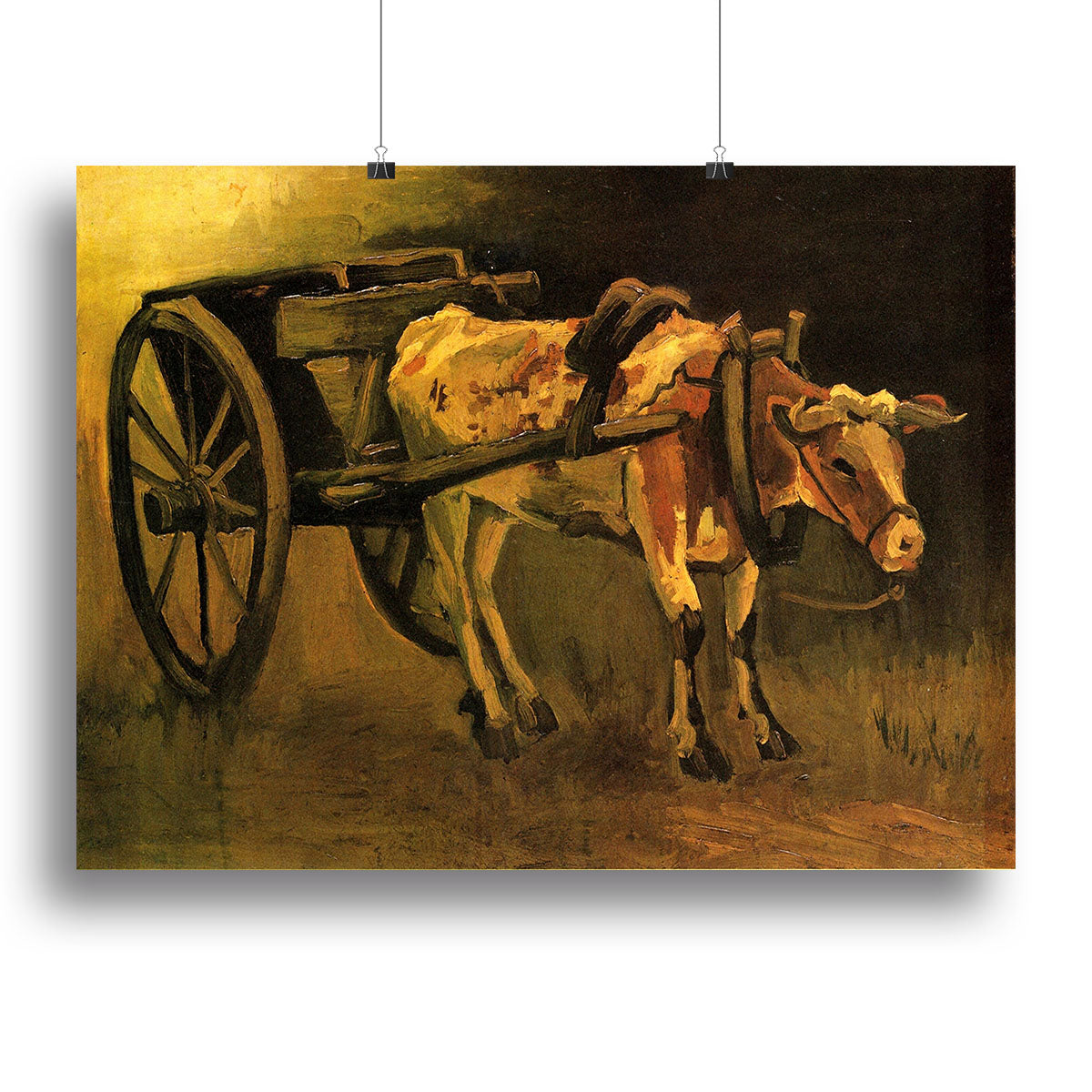 Cart with Red and White Ox by Van Gogh Poster - Unframed