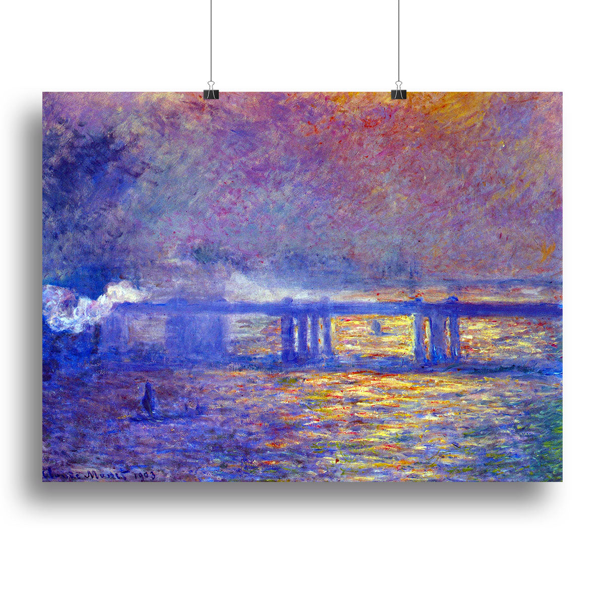 Charing cross bridge by Monet Poster - Unframed