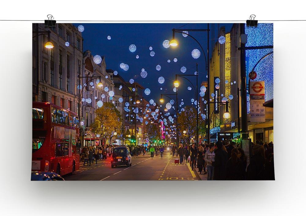Christmas lights on Oxford street Poster - Unframed