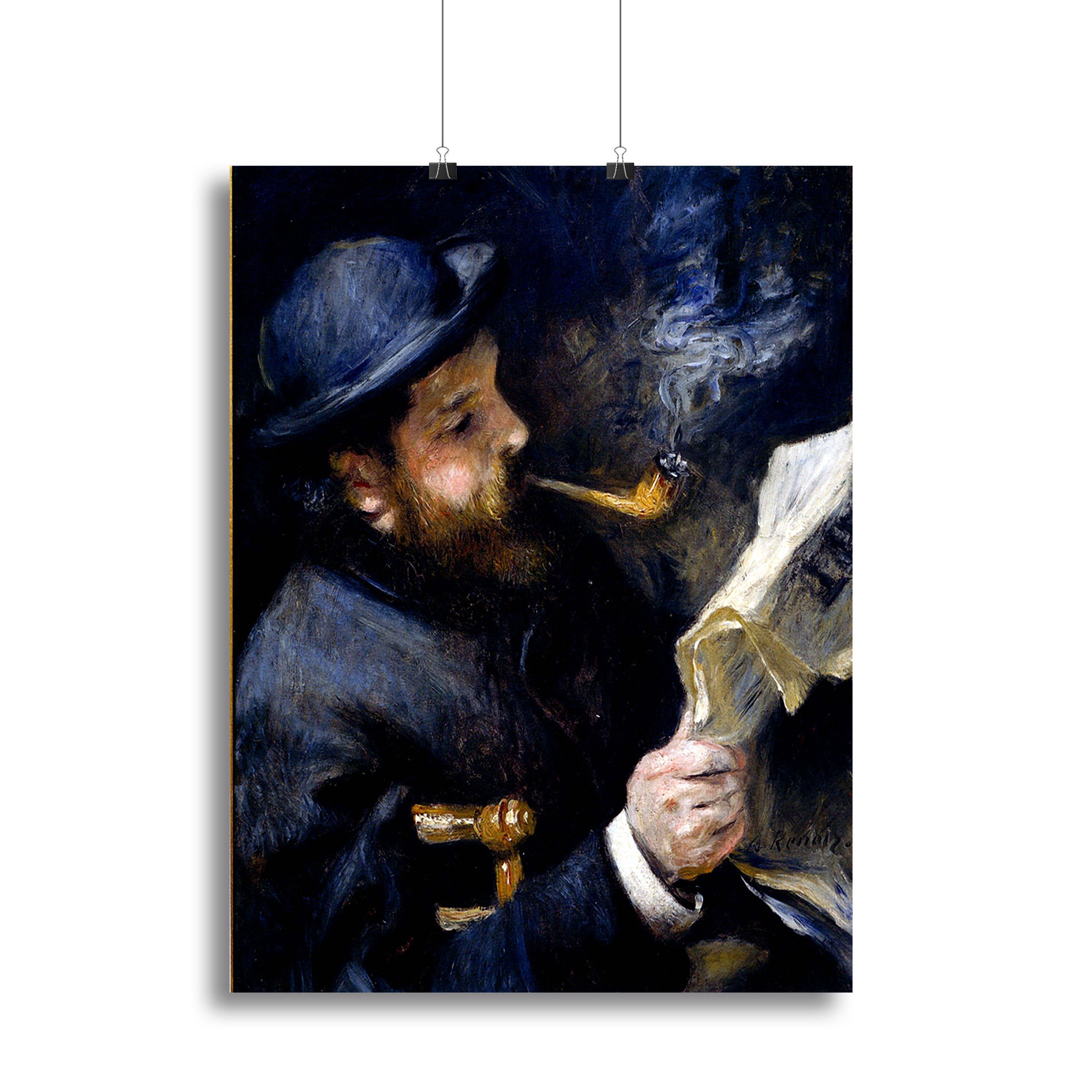 Claude Monet Reading A Newspaper by Renoir Poster - Unframed