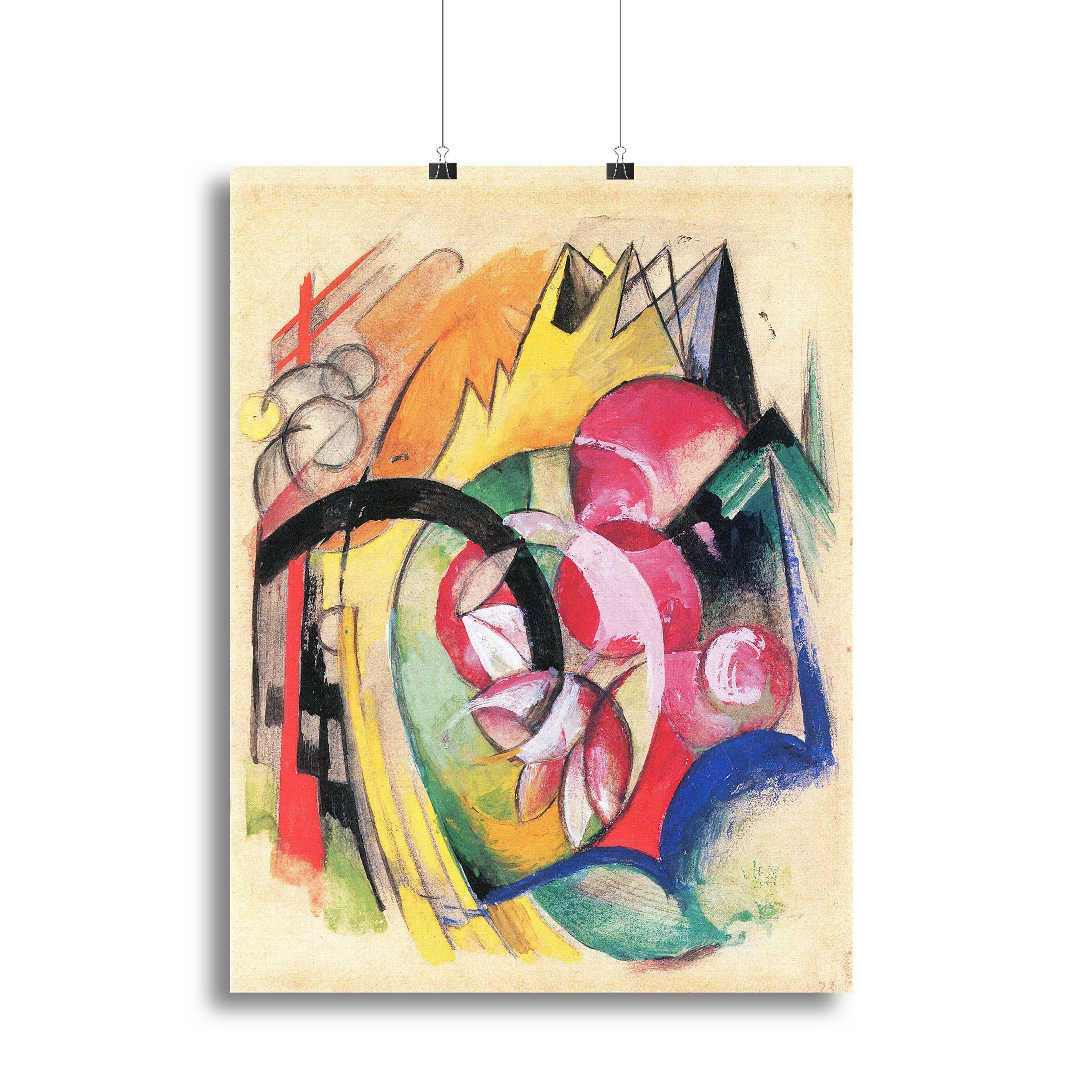 Colored flowers by Franz Marc Poster - Unframed
