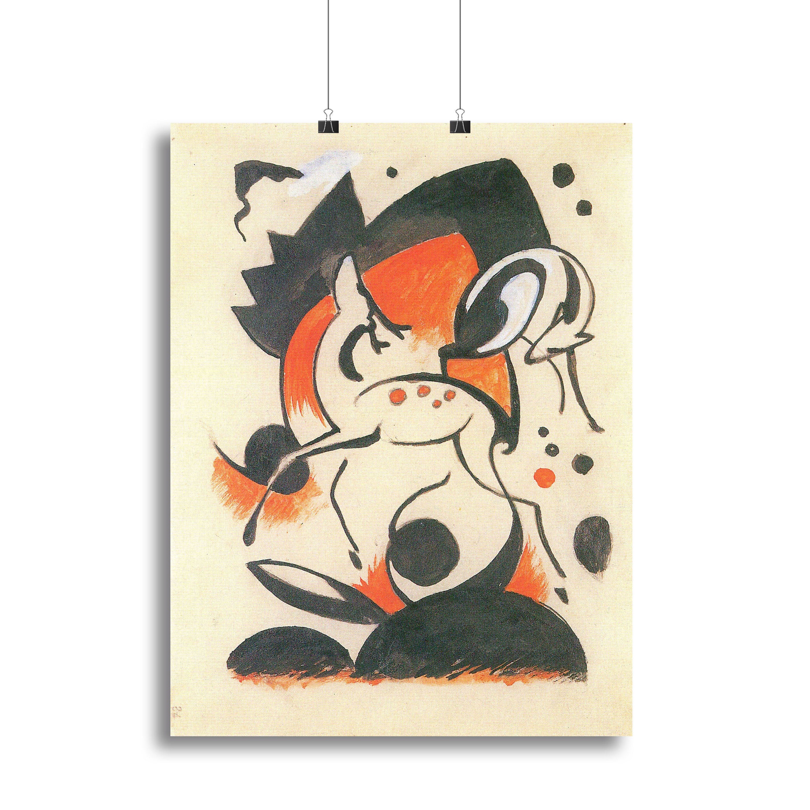 Composition with two deer by Franz Marc Poster - Unframed