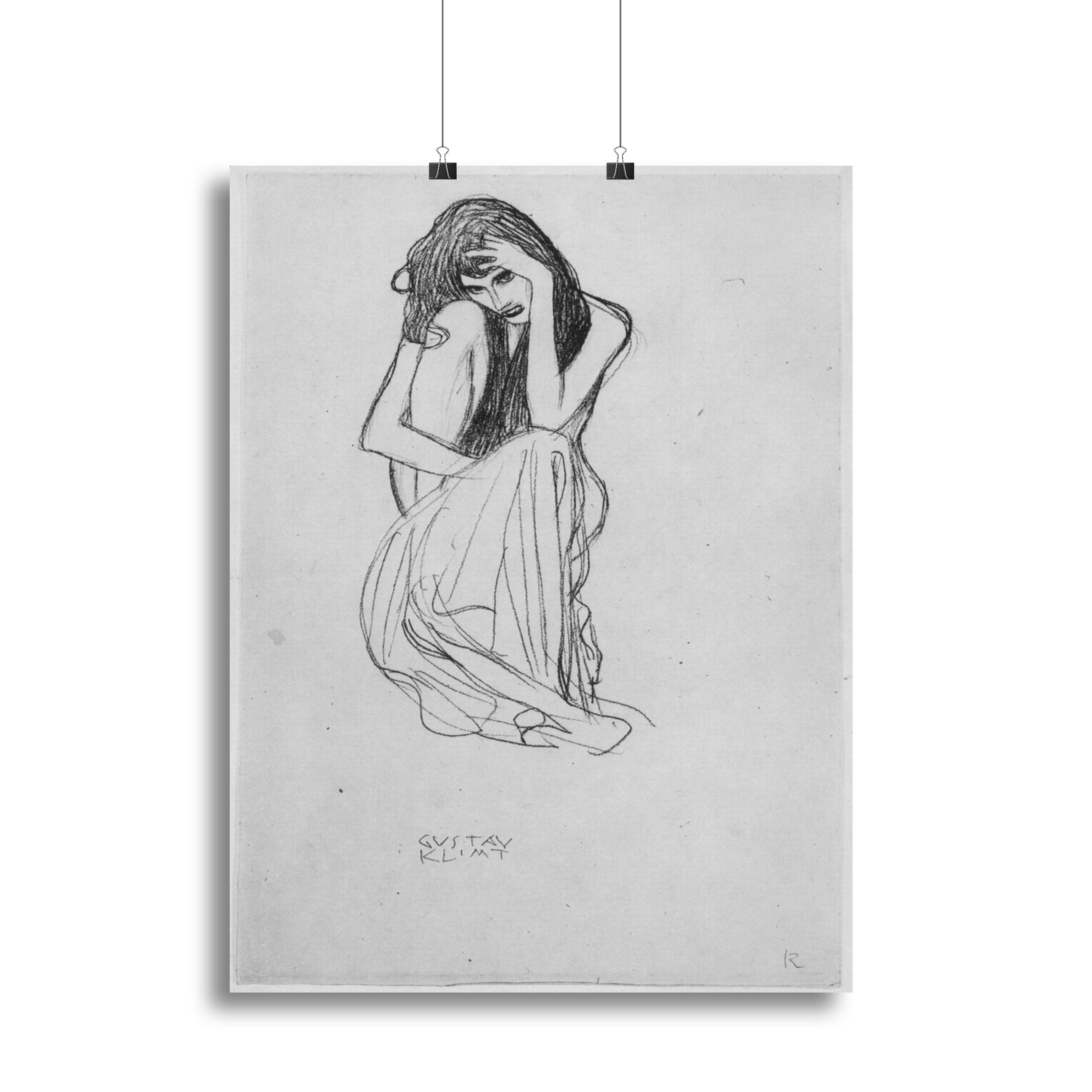 Crouching from the front by Klimt Poster - Unframed