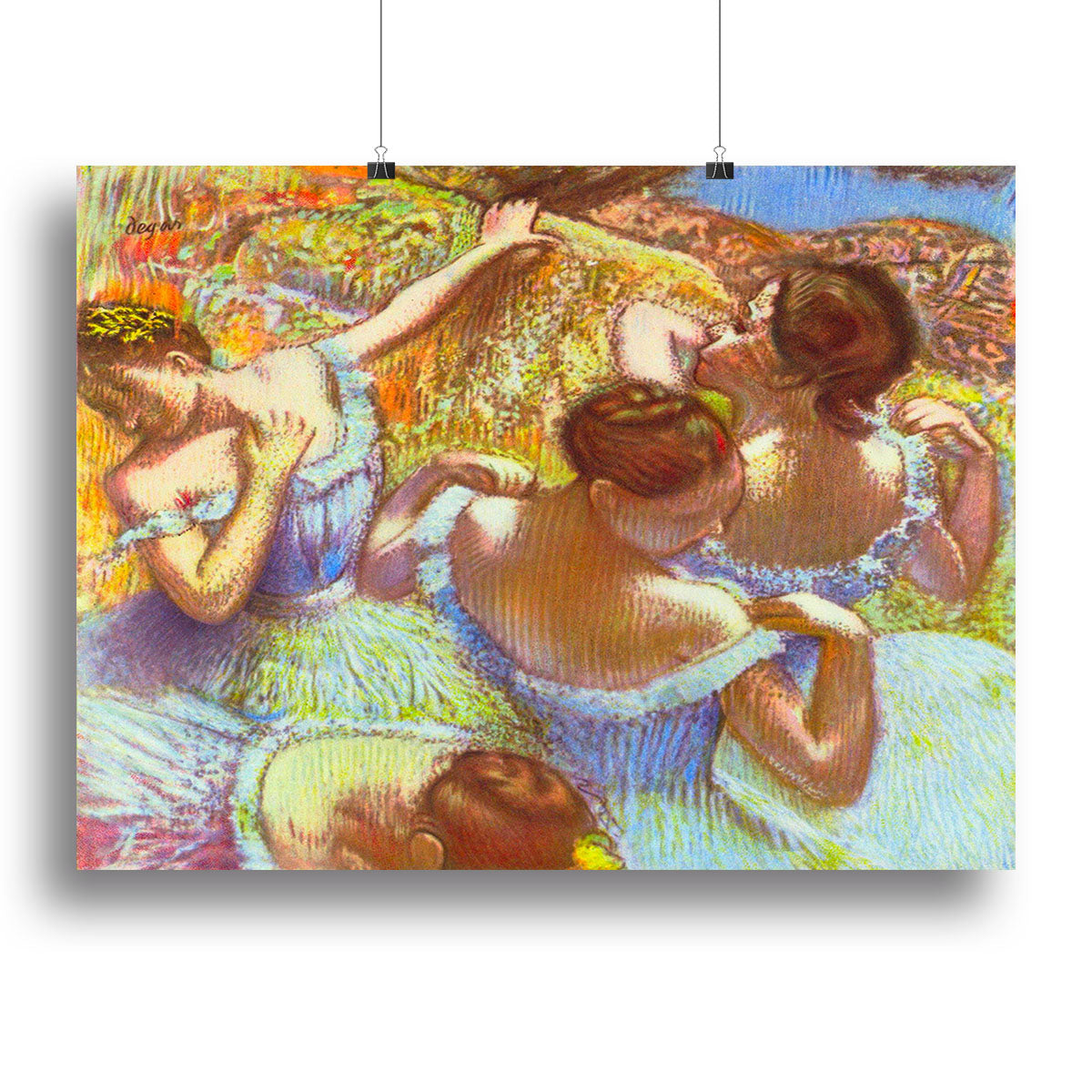 Dancers in blue by Degas Poster - Unframed