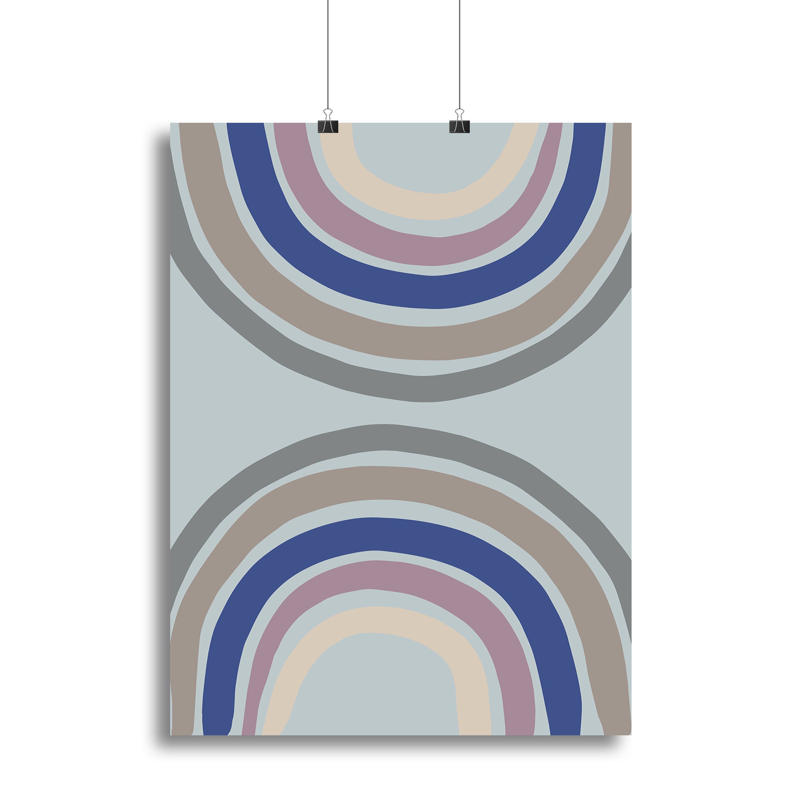 Double Rainbow Blue Canvas Print or Poster - 1x - 2