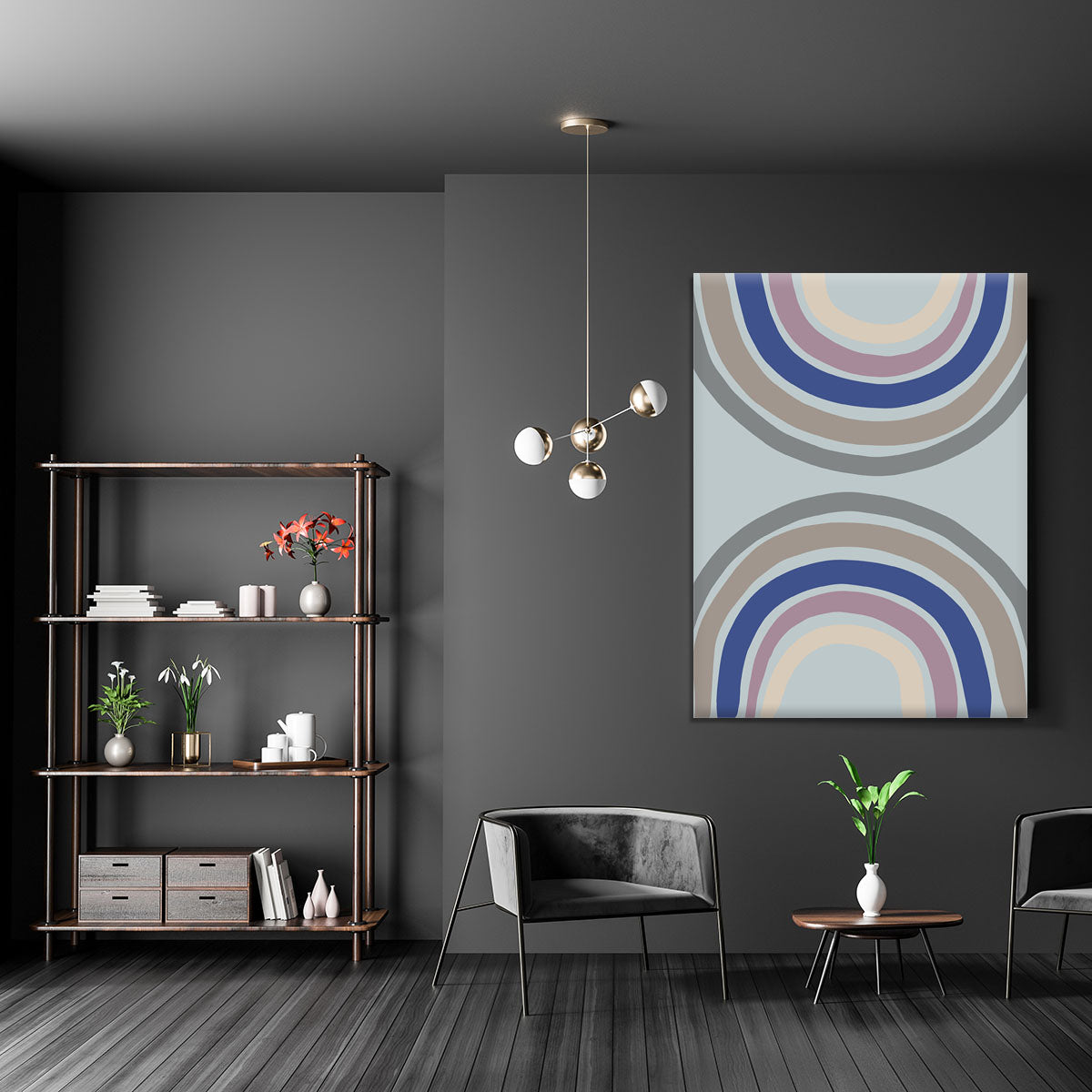 Double Rainbow Blue Canvas Print or Poster - 1x - 5