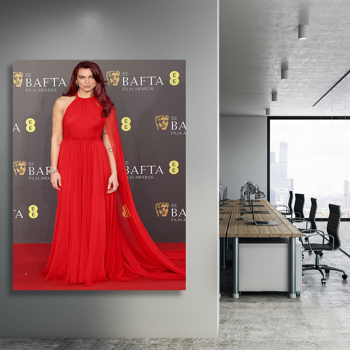 Dua Lipa at the Baftas Canvas Print or Poster - Canvas Art Rocks - 3