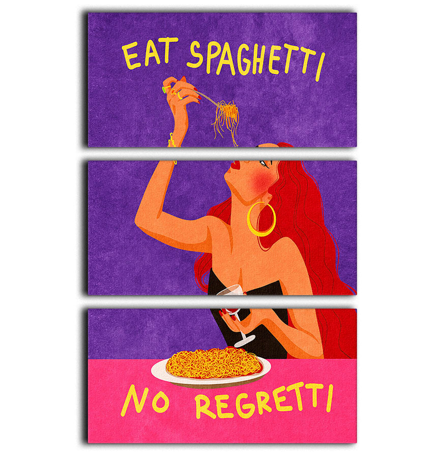 Eat spaghetti no regretti 3 Split Panel Canvas Print - Canvas Art Rocks - 1