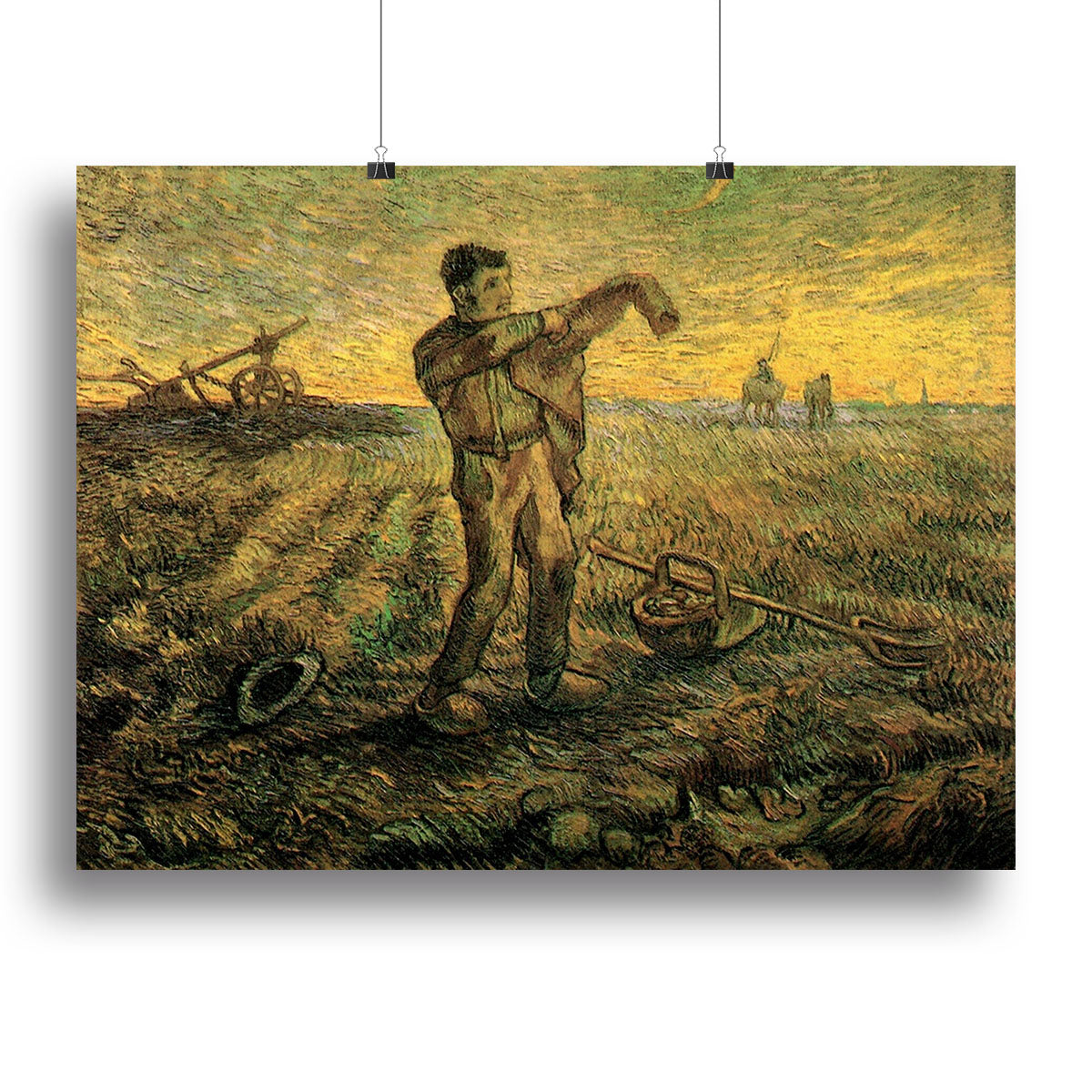 Evening The End of the Day after Millet by Van Gogh Poster - Unframed