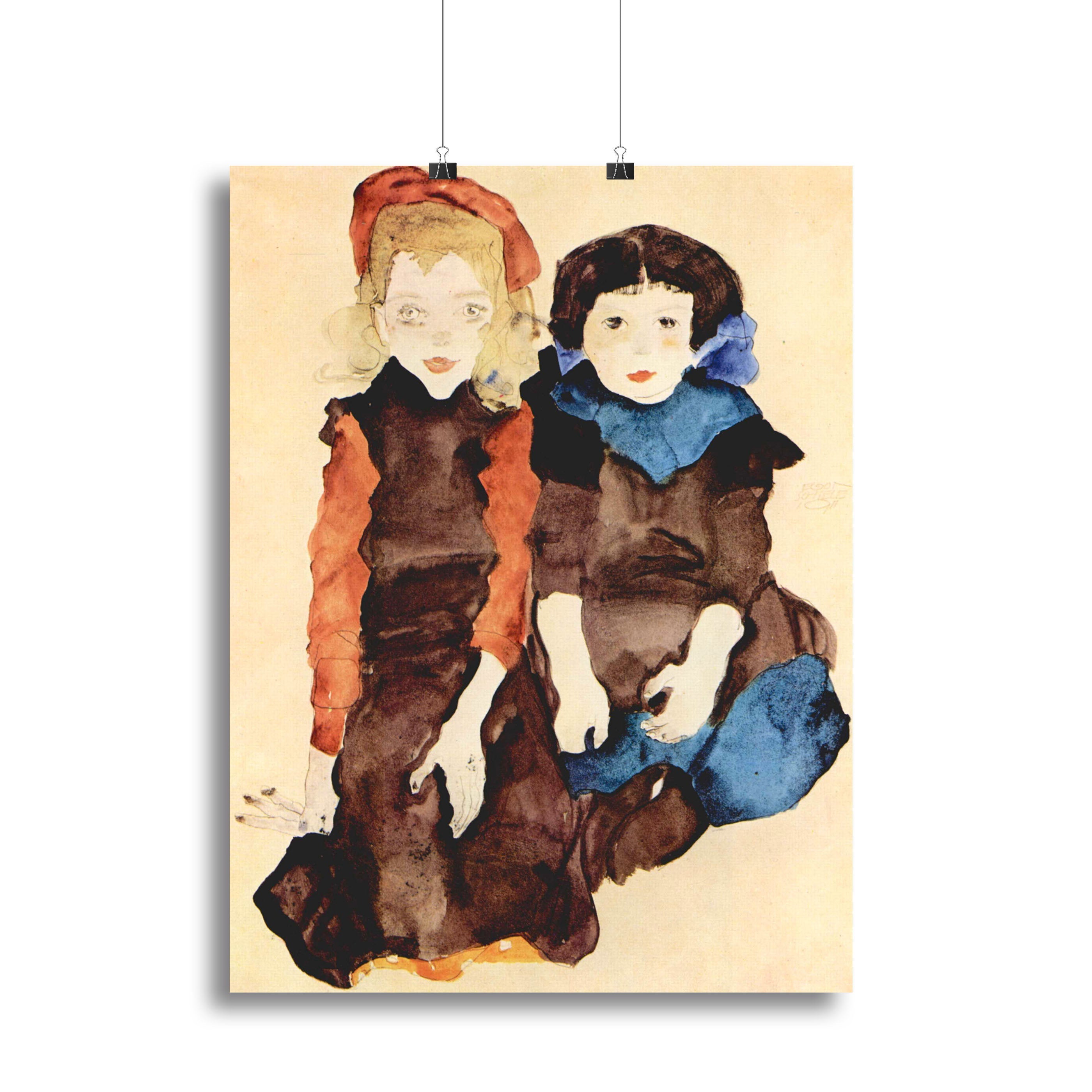 Girls by Egon Schiele Poster - Unframed