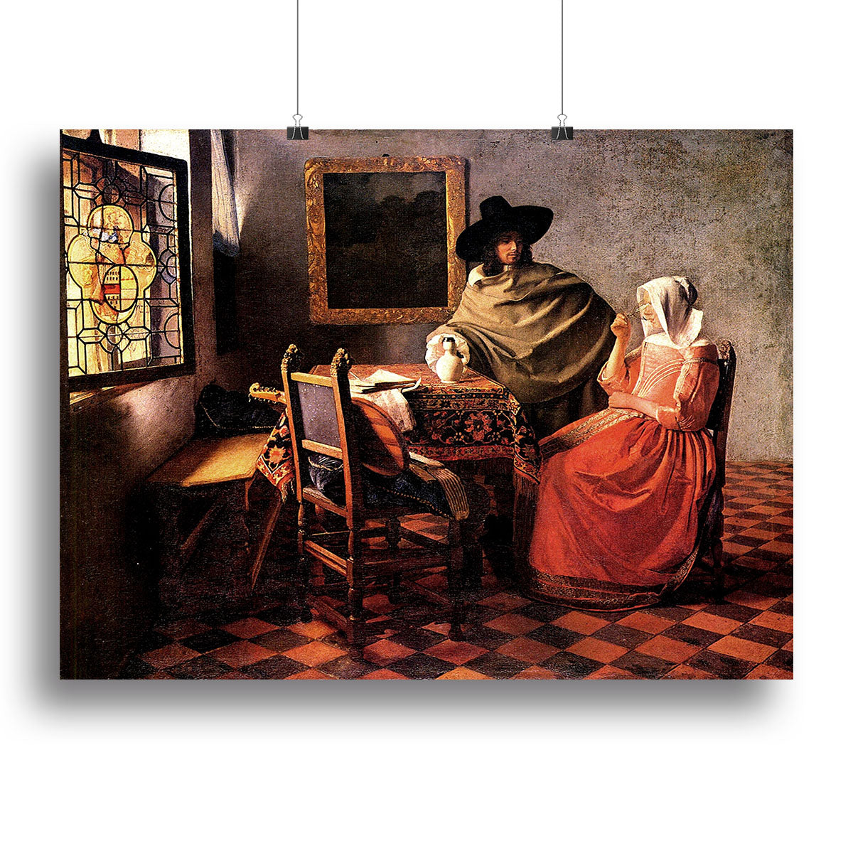 Glass of wine by Vermeer Poster - Unframed