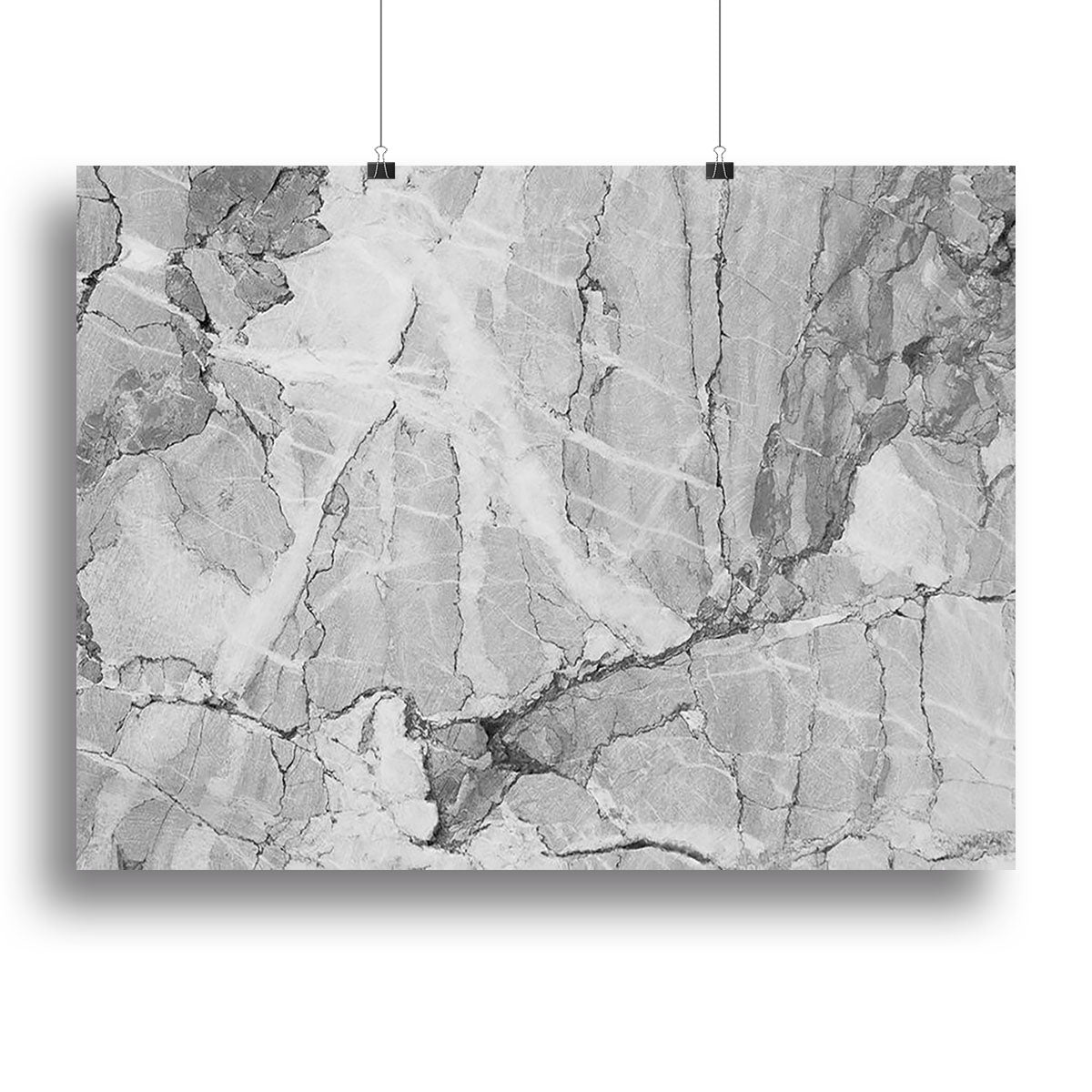 Grey Abstract Textured Marble Poster - Unframed