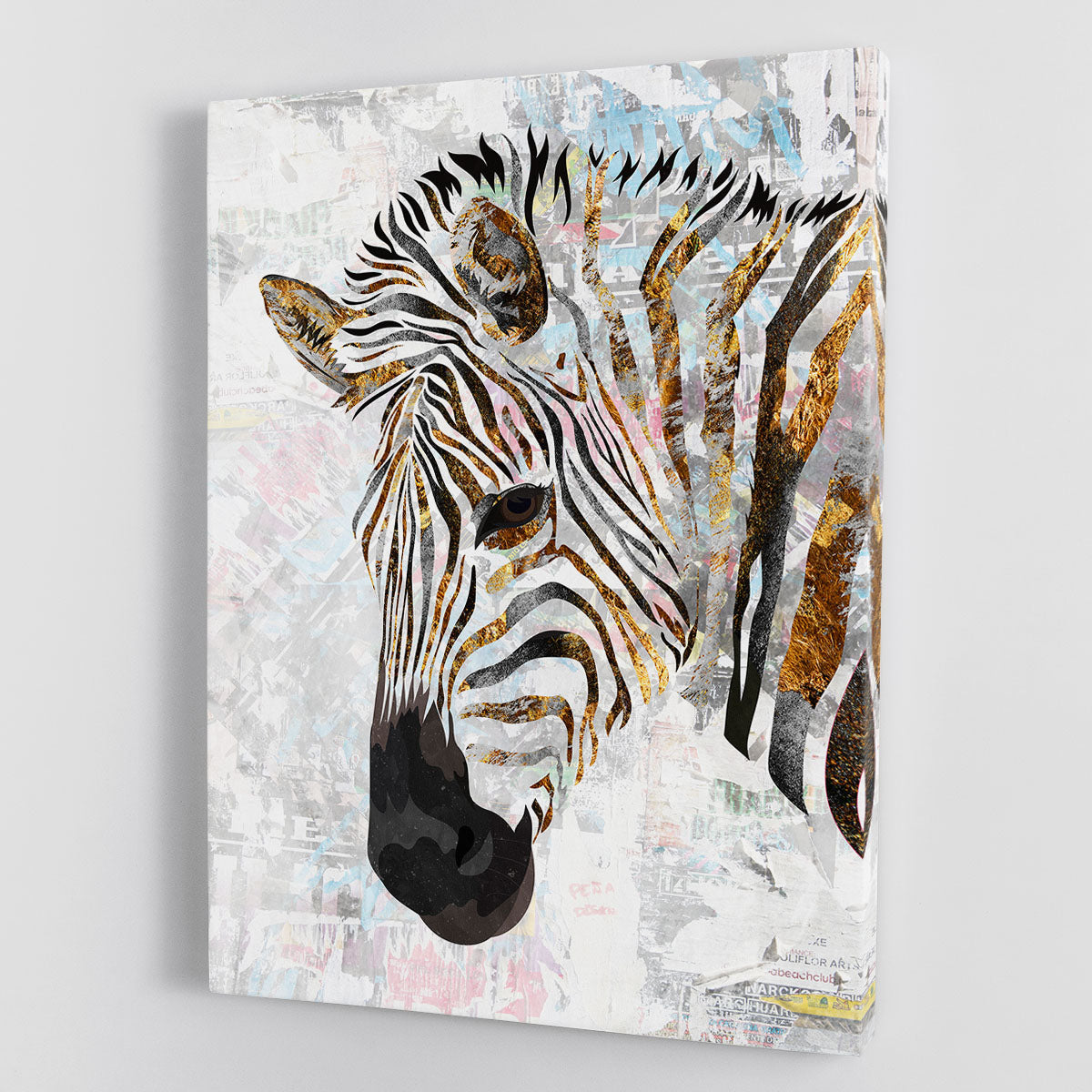 Grunge gold zebra Canvas Print or Poster - 1x - 1